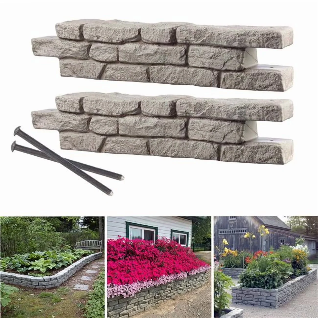 2026 NEW RTS Home Accents Rock Lock Raised Garden Bed Straight Rock (Pack of 2)