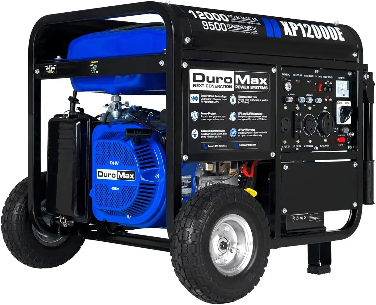 2026 NEW Portable 13000-watt generator with dual-fuel operation (gasoline & propane), electric start, emergency power supply for the whole house, switchable, suitable for motorhomes and emergencies