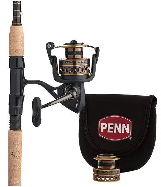 2026 NEW PENN 7' Battle Spinning Fishing Rod and Reel Combo Kit, Size 5000 Reel with Cover, Moderate Action