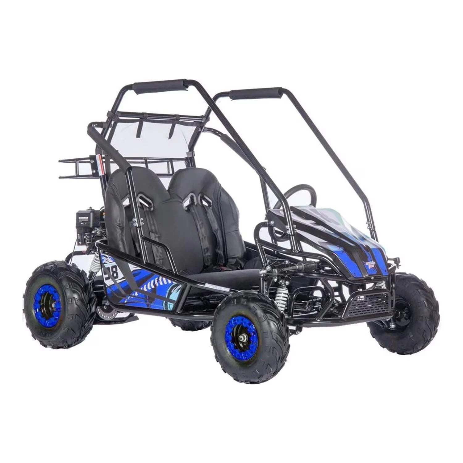 2026 NEW MotoTec Mud XL 212cc 2 Seat Go Kart Full Suspension Blue