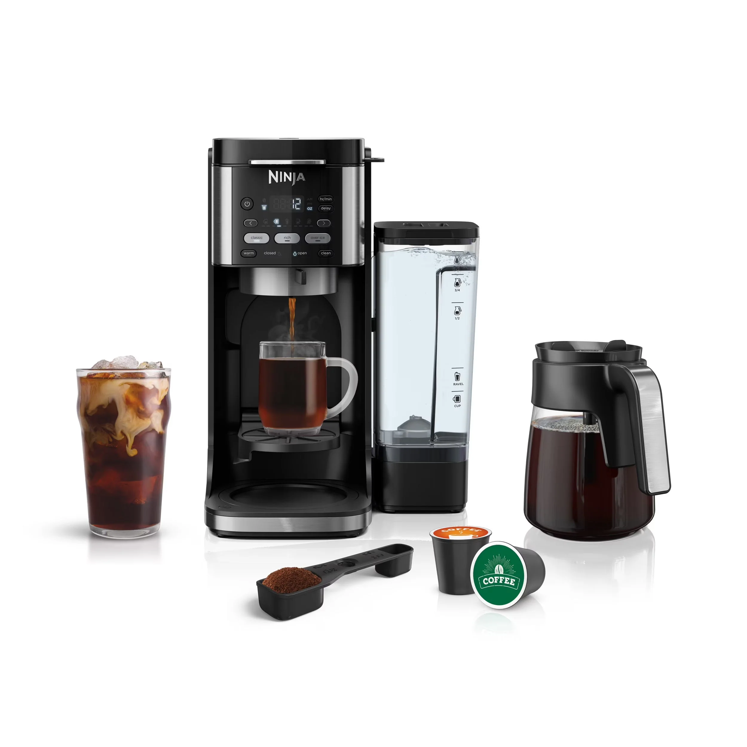 2026 NEW Ninja DualBrew Hot & Iced Coffee Maker, Single-Serve, compatible with K-Cups & 12-Cup Drip Coffee Maker, CFP101