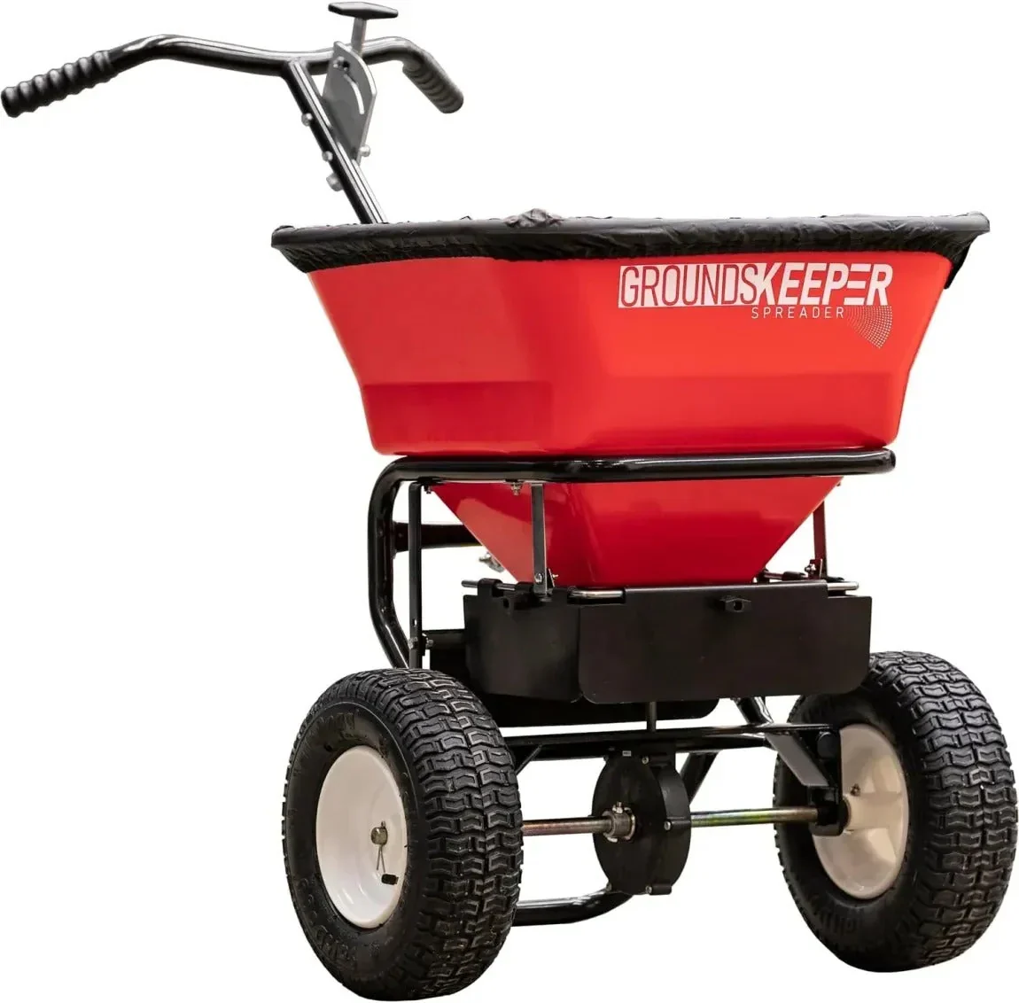 2026 NEW Multi-purpose push-along spreader, 100 lb capacity, versatile tool for lawn seed, salt, de-icer, fertilizer and seeds