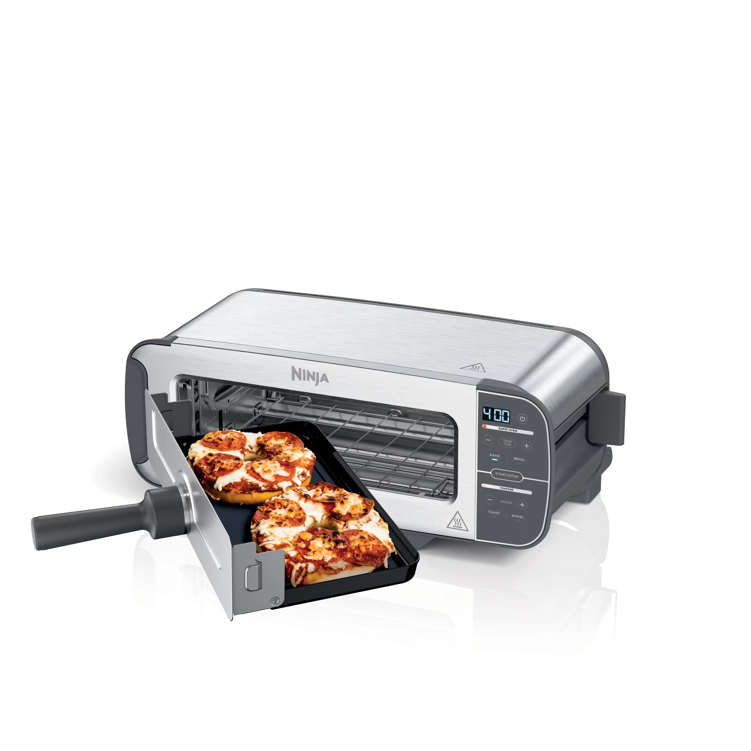 2026 NEW Ninja Foodi 2-in-1 Flip Toaster, 2-Slice Toaster, Compact Toaster Oven, Snack Maker, 1500 Watts, ST100