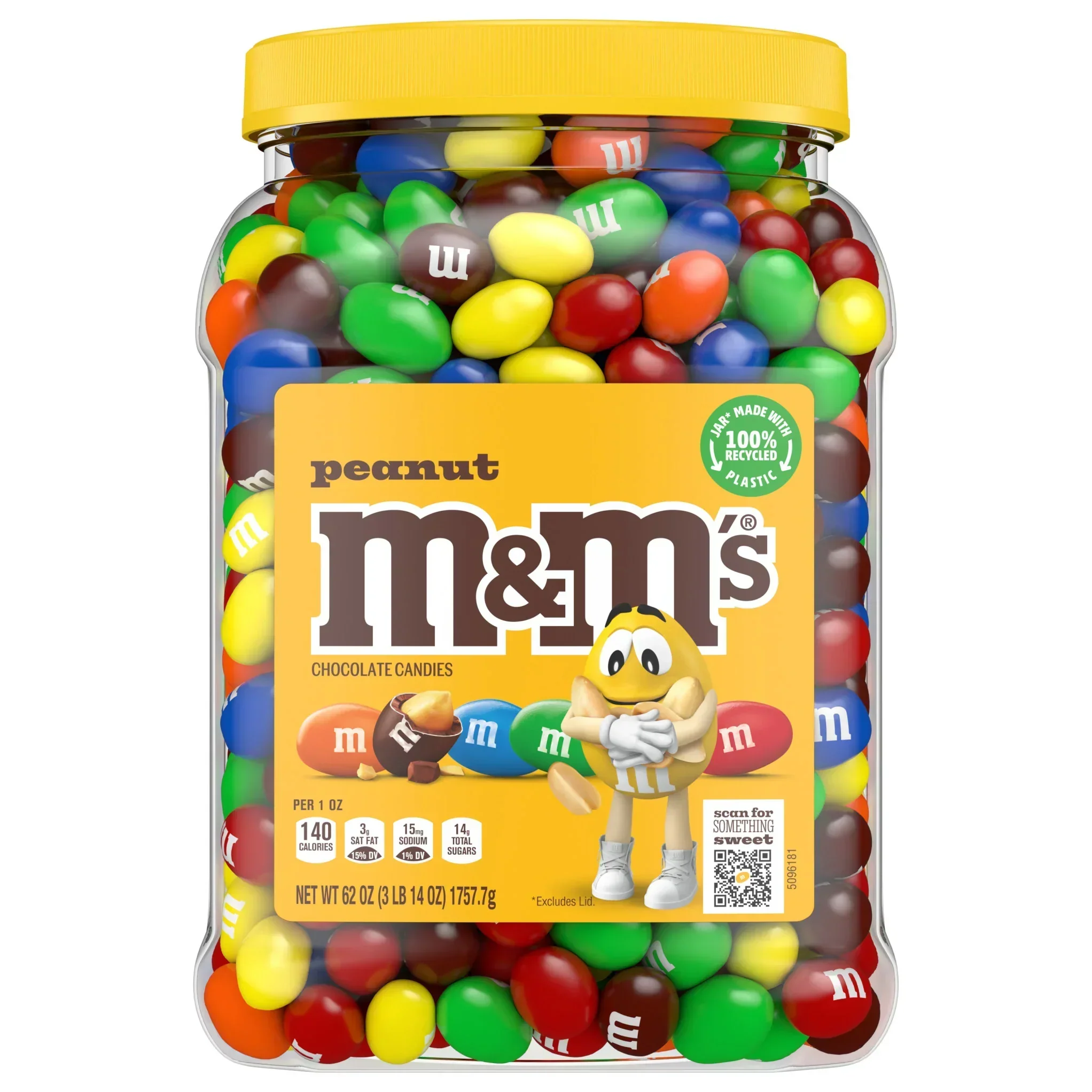 2026 NEW M&M's Chocolate Candy, Peanut, 62 oz Jar