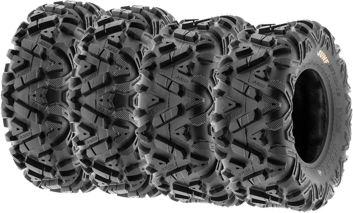 2026 NEW Set of 4 ATV/UTV off-road tires, 25x8-12 front and 25x10-12 rear, 6 PR, tubeless A033