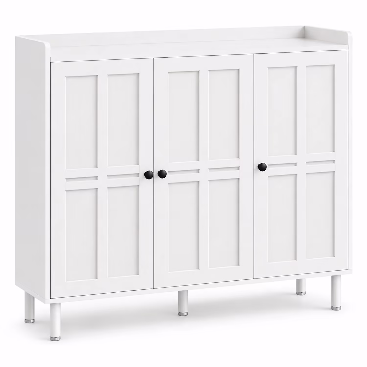 StylishGarments Three-Door Shoe Cabinet in White