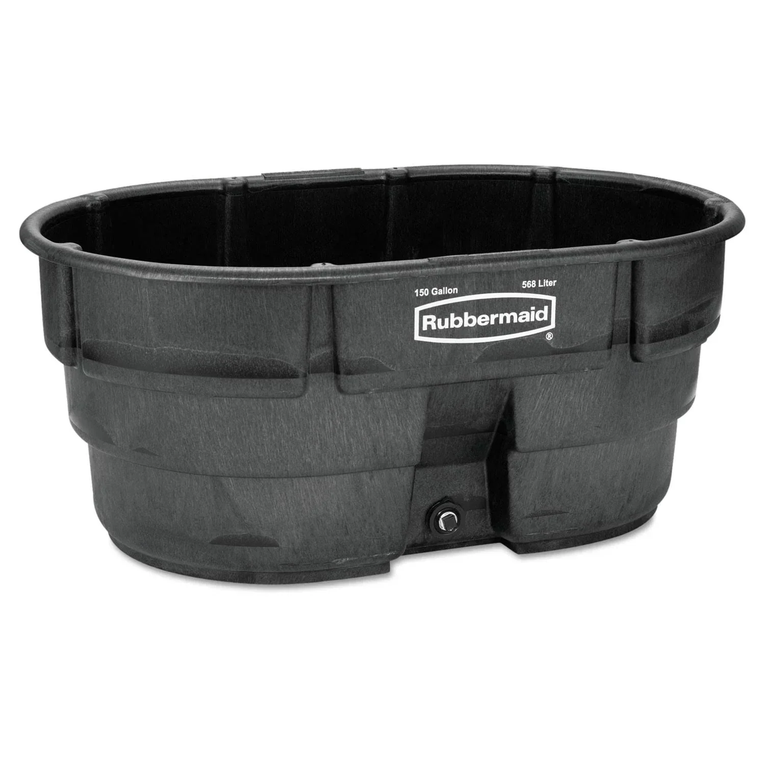 2026 NEW Rubbermaid FG424500BLA Livestock Tank (Model Year 2025), 150 Gallon Capacity, Plastic, Black