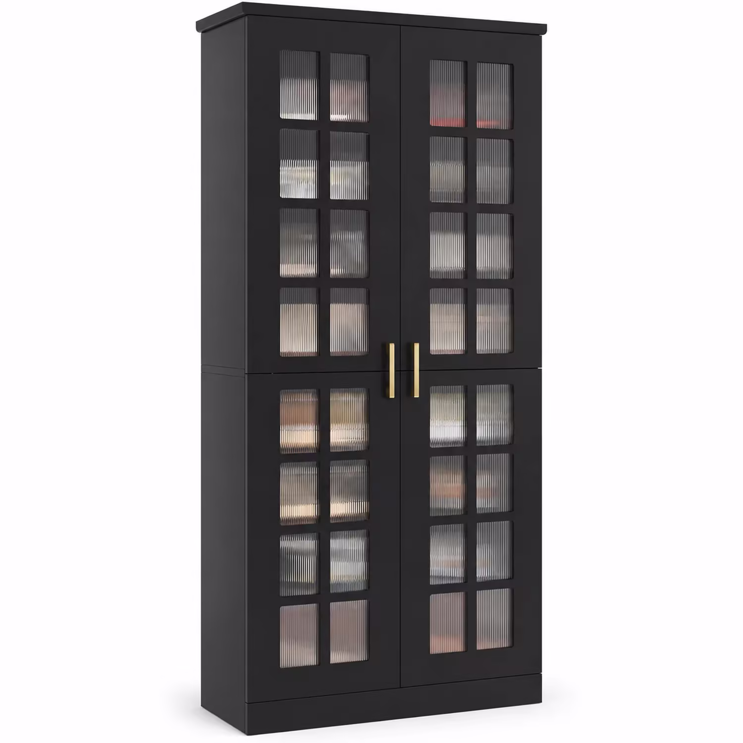 StylishGarments Tall Acrylic-Door Shoe Cabinet in Black