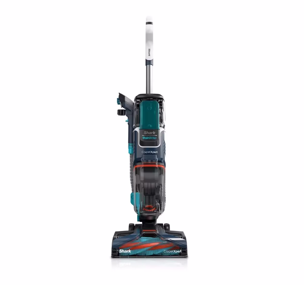 Restored Shark CarpetXpert with StainStriker, Upright Carpet & Upholstery Cleaner, Built-in Spot & Stain Eliminator, Deep Cleaning & Tough Stain Removal, Carpet Shampooer, Navy, EX200 (Refurbished)