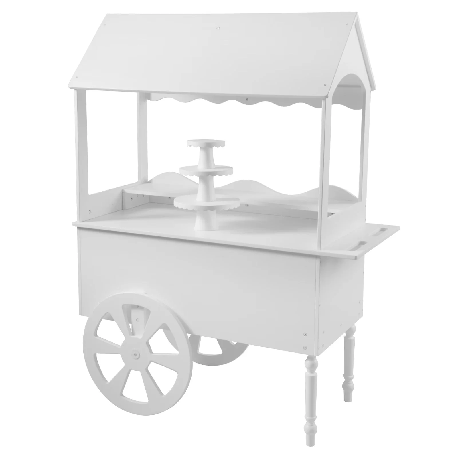 2026 NEW Candy Cart for Party - Candy Cart Display Stand with Wheels for Party - Dessert cart - Decorated Wood candy cart with wheels for Birthdays Wedding - Easy To Assemble Vintage Candy Cart On Wheels.