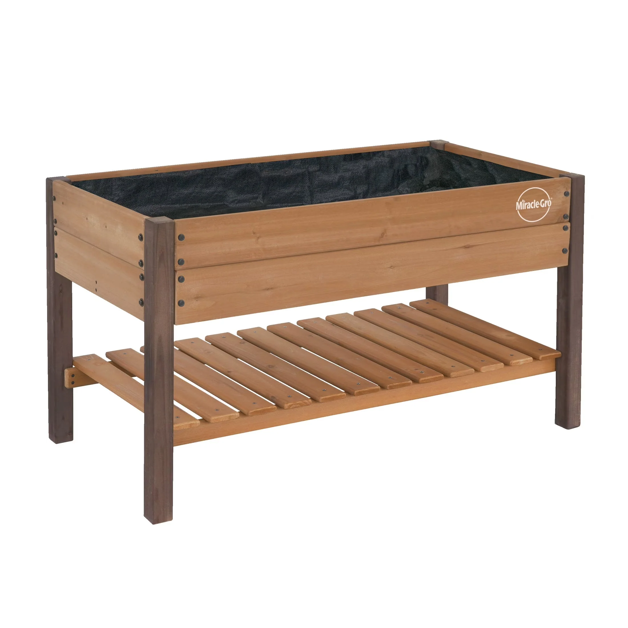 2026 NEW Miracle-Gro Wood 2 x 4 ft. Raised Garden Planter with Shelf