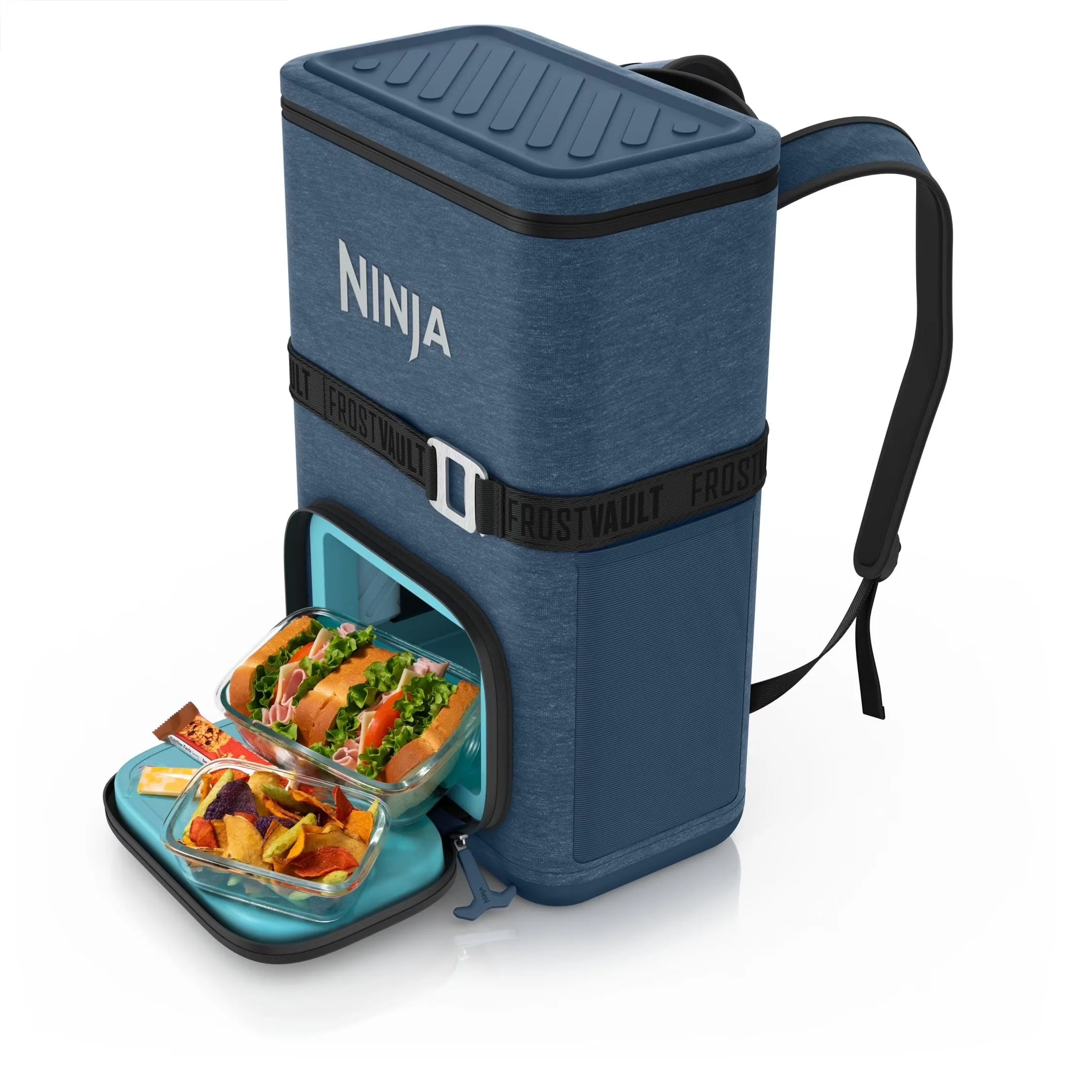 2026 NEW Ninja Outdoor FrostVault Go 24-Can Soft Cooler with Cold Dry Zone, Lakeshore Blue - FF124NV