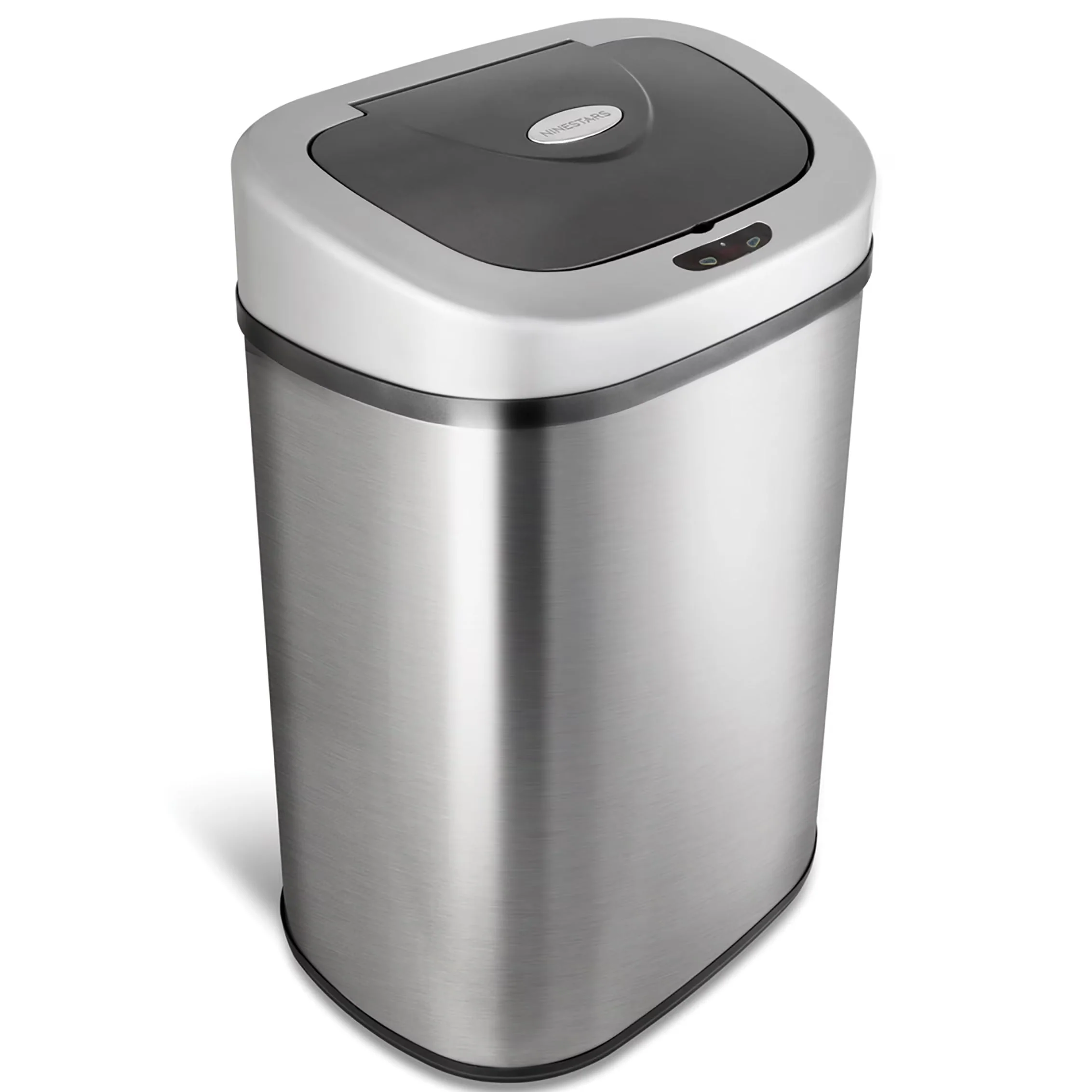 2026 NEW Nine Stars Automatic Trash Can, 21 Gallon Stainless Steel, Motion Sensor Hands Free Soft Close Lid Garbage Bin, Silver