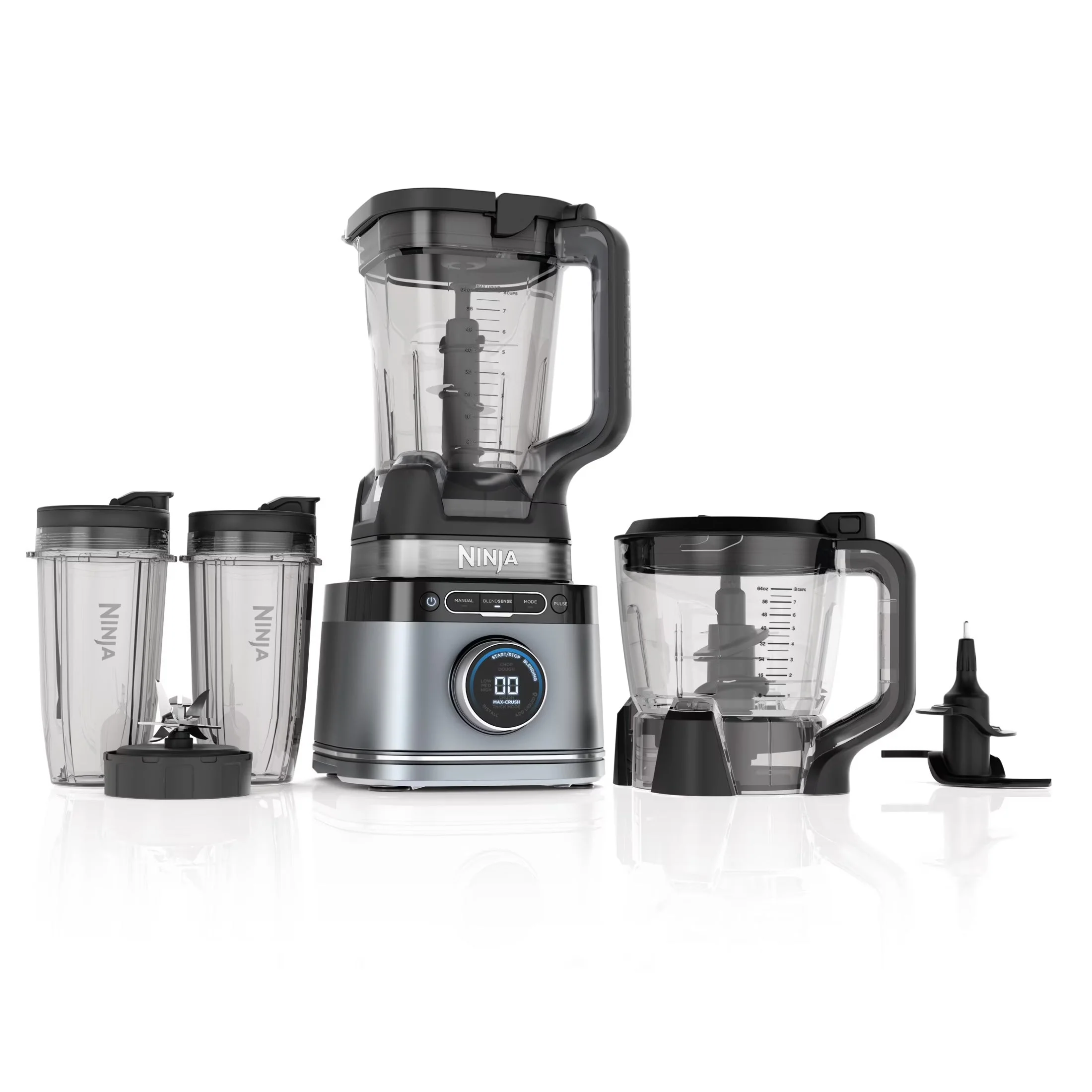 2026 NEW Ninja Detect Kitchen System Power Blender + Processor with Blend Sense Technology, Silver, TB400