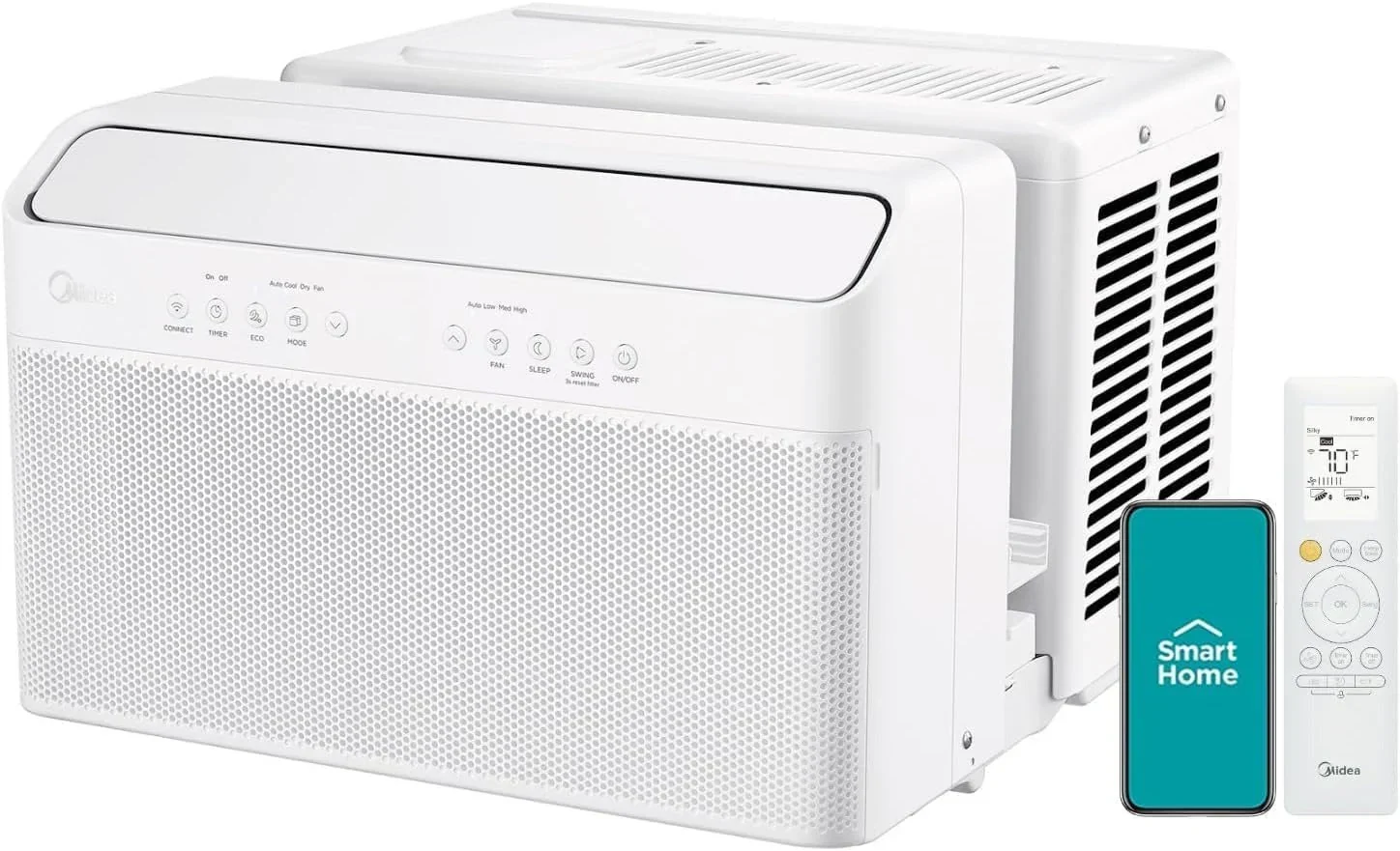 2026 NEW Midea 12,000 BTU U-shaped smart inverter window air conditioner cools rooms up to 550 square feet