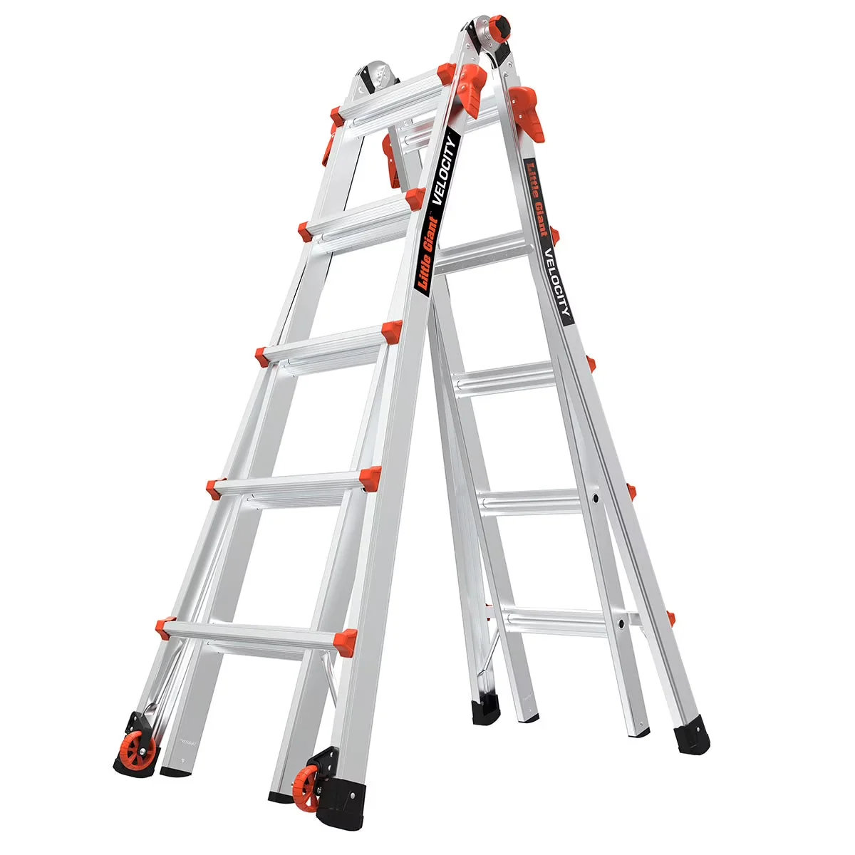 2026 NEW Little Giant Ladders Velocity 22-ft Multi-Position Ladder, Aluminum, 300 lb Capacity, Telescoping, A-Frame, Extension, with Wheels and Slip-Resistant Feet