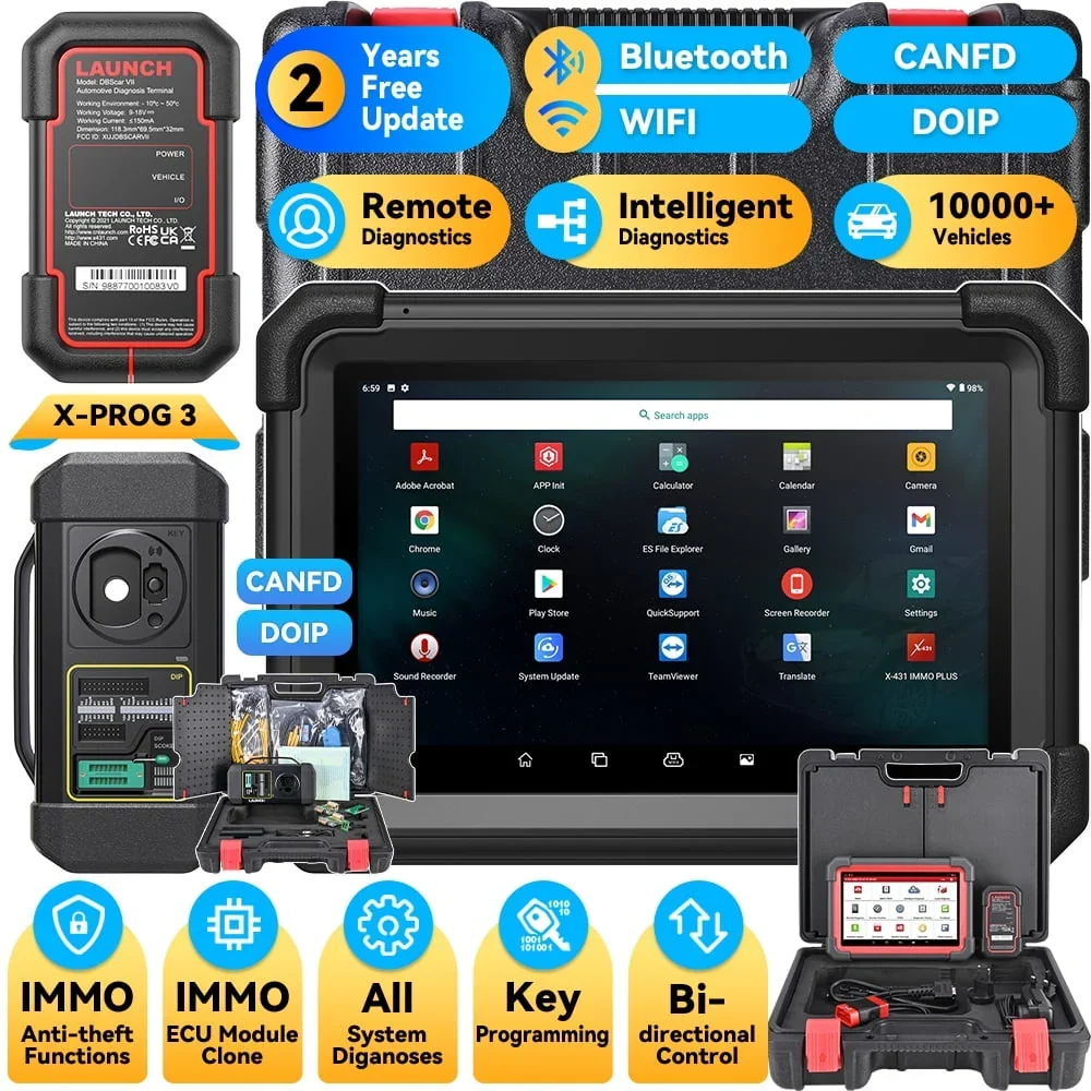 2026 NEW LAUNCH X431 IMMO Elite Key Programming Car Diagnostic Scan Tool with X-PROG3 Key Programmer, ECU Clone/match, CANFD&DOIP, 39+ Services 2 Years Free Update