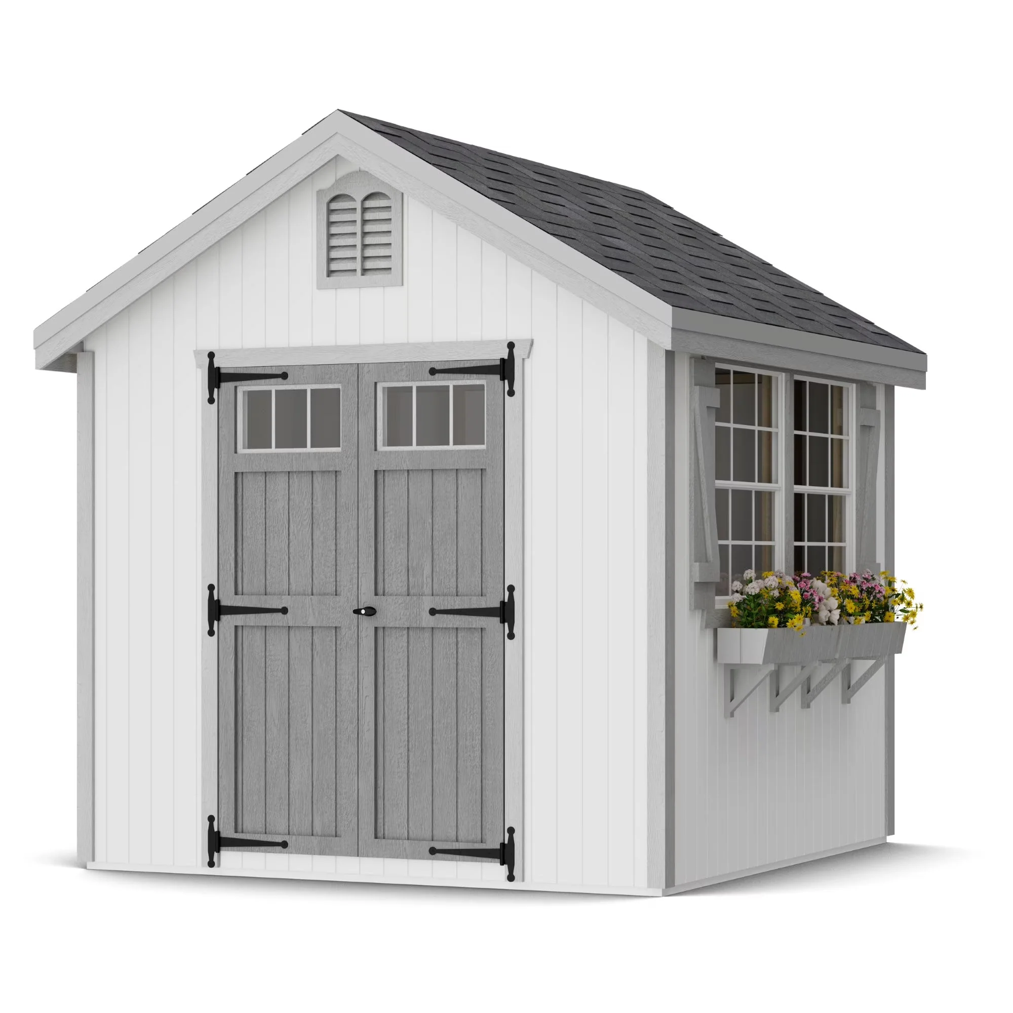 2026 NEW Little Cottage Co. 8x8 Colonial Williamsburg Shed with Operable Windows, Outdoor Wood Storage Do-It-Yourself Precut Kit