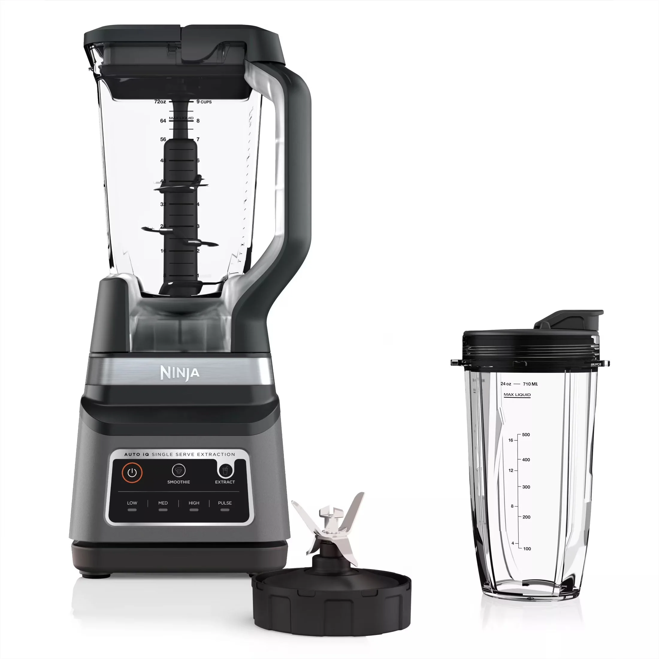 2026 NEW Ninja Professional Plus DUO Blender, 1400 W, 2 Auto-IQ Programs for Smoothies, Nutrient Extraction, 72 oz* Total Crushing Pitcher & (1) 24 oz To-Go Cup, Black, BN750