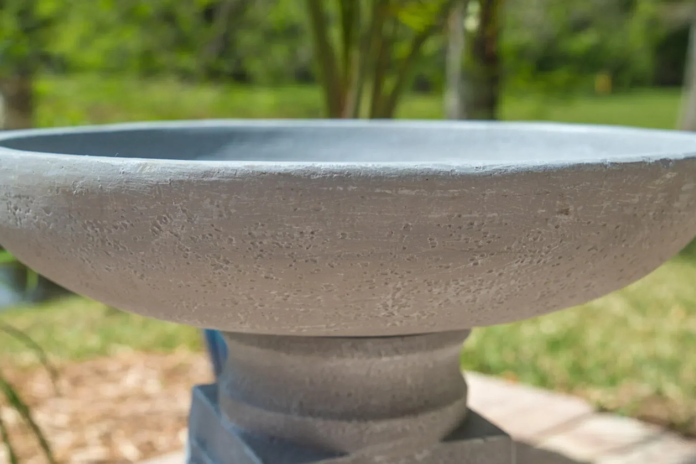 2026 NEW Pedestal Outdoor Bird Bath with Gray Finish