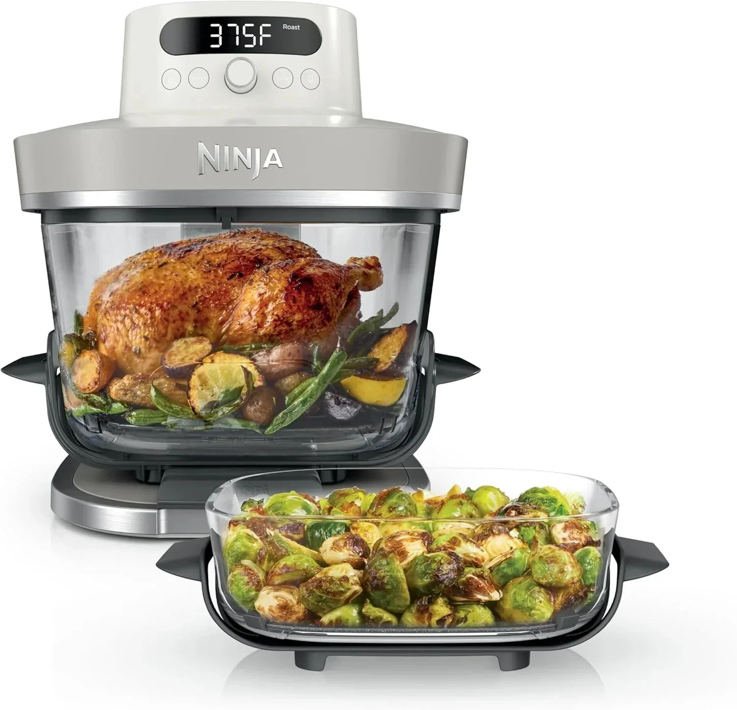 2026 NEW Ninja Crispi Pro 6-in-1 Glass Air Fryer | 6-Liter and 2.5-Liter Glass Containers with Storage Lids