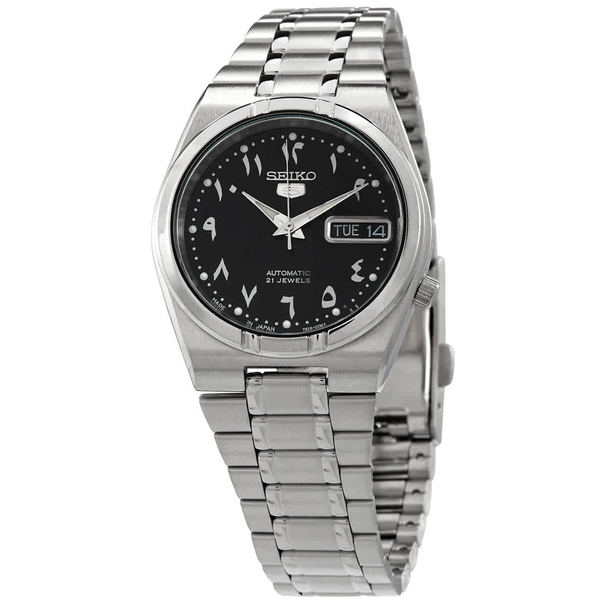 2026 NEW Seiko 5 Automatic Black Arabic Dial Stainless Steel Men's Watch SNK063J5
