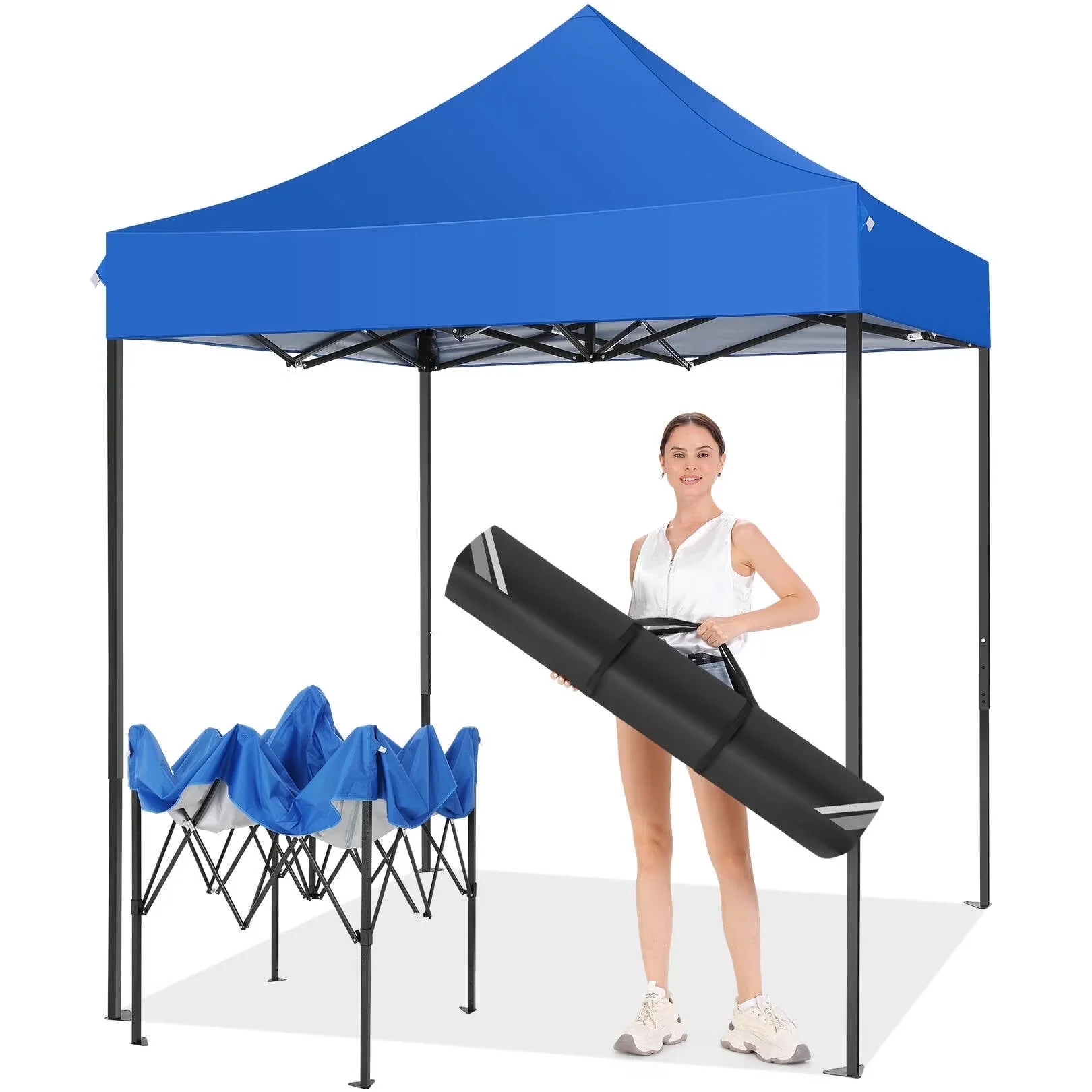 2026 NEW SANOPY 6.6 x 6.6 FT Pop Up Canopy Tent, Heavy Duty Canopy Easy Set up All Weather Waterproof Outdoor Canopy Tent for Parties, Beach, Garden, Camping with 1 Handbag, 3 Adjustable Heights, UPF50+