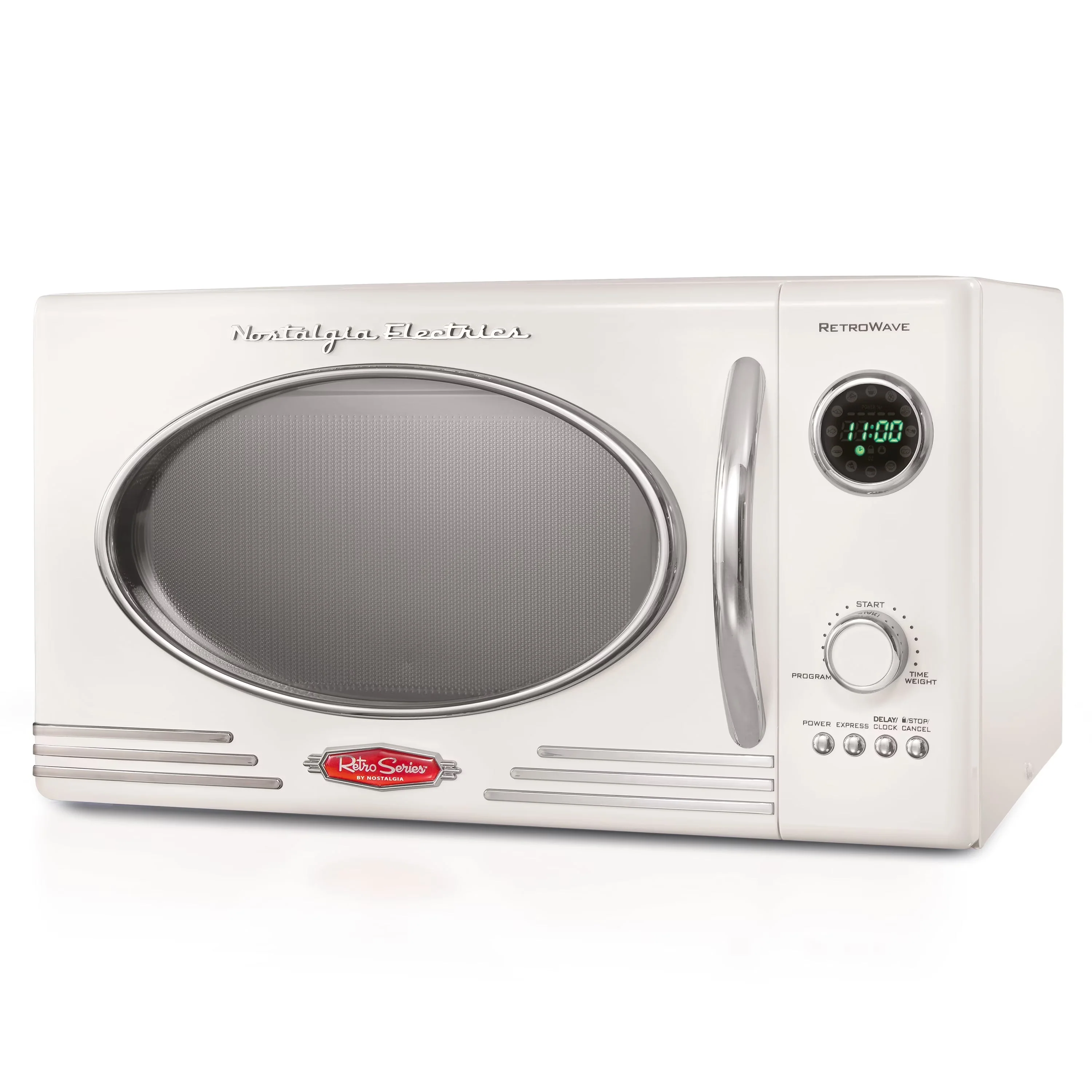 2026 NEW Nostalgia Retro Microwave for Countertop 0.9 cu ft Vintage Microwave, Ivory