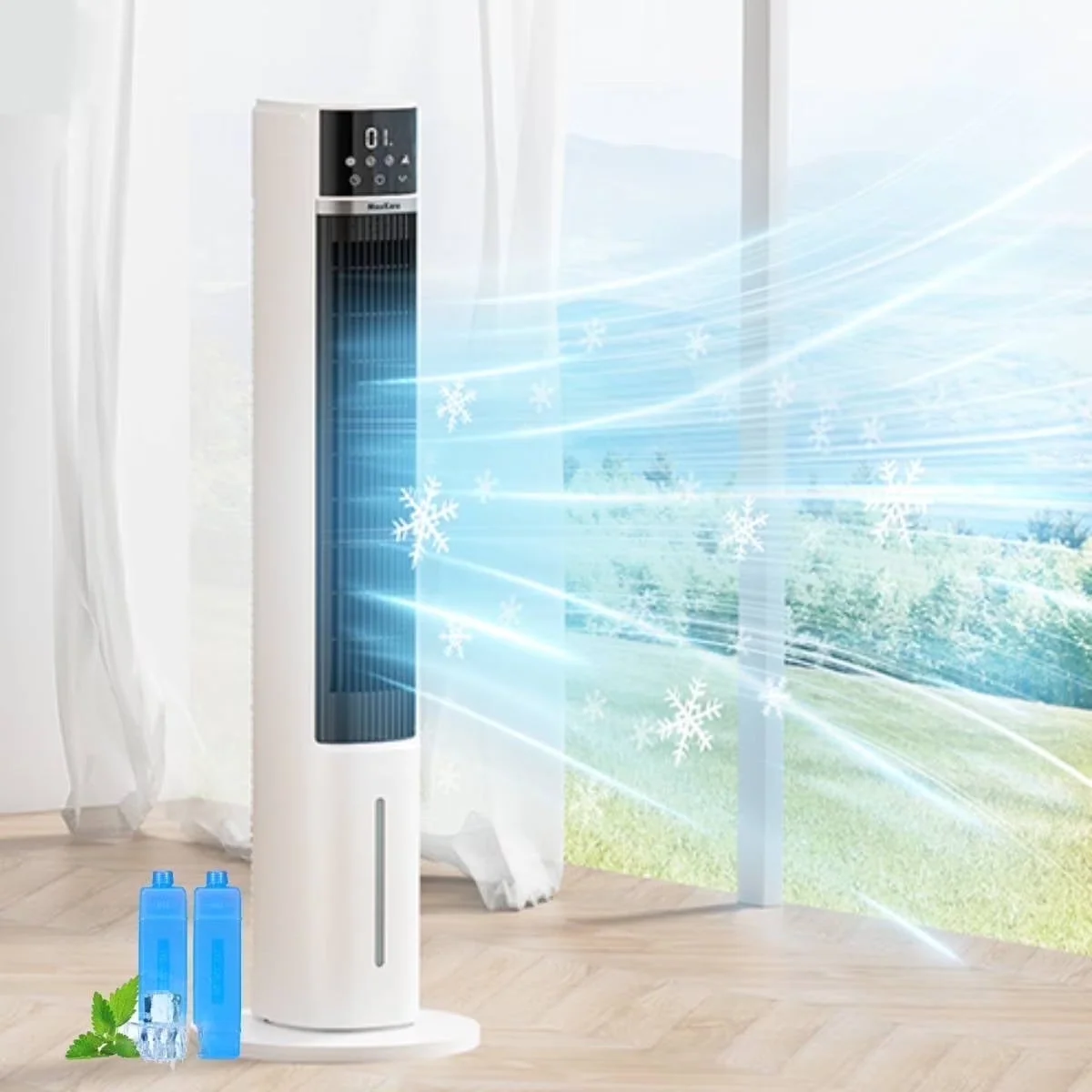 2026 NEW MaxKare 3-in-1 Tower Fan, Air Cooler with FCC & ETL, Humidifier for Office & Bedroom, 40'' High, White