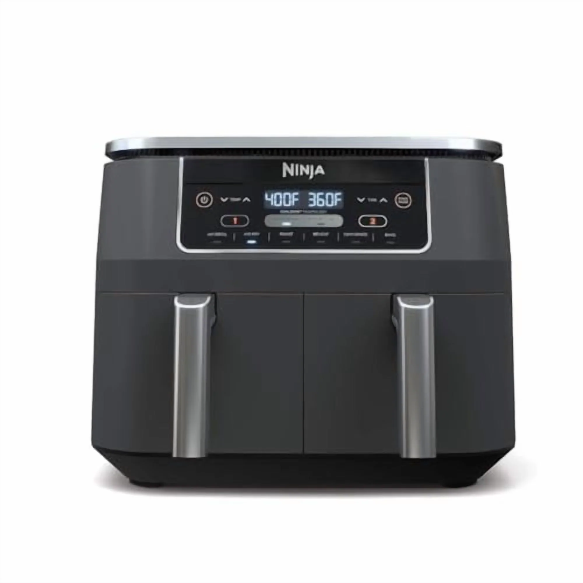2026 NEW Ninja DZ201 Foodi 8 Quart 6-in-1 DualZone 2-Basket Air Fryer with 2 Independent Frying Baskets, Match Cook & Smart Finish to Roast, Broil, Dehydrate & More for Quick, Easy Meals, Grey