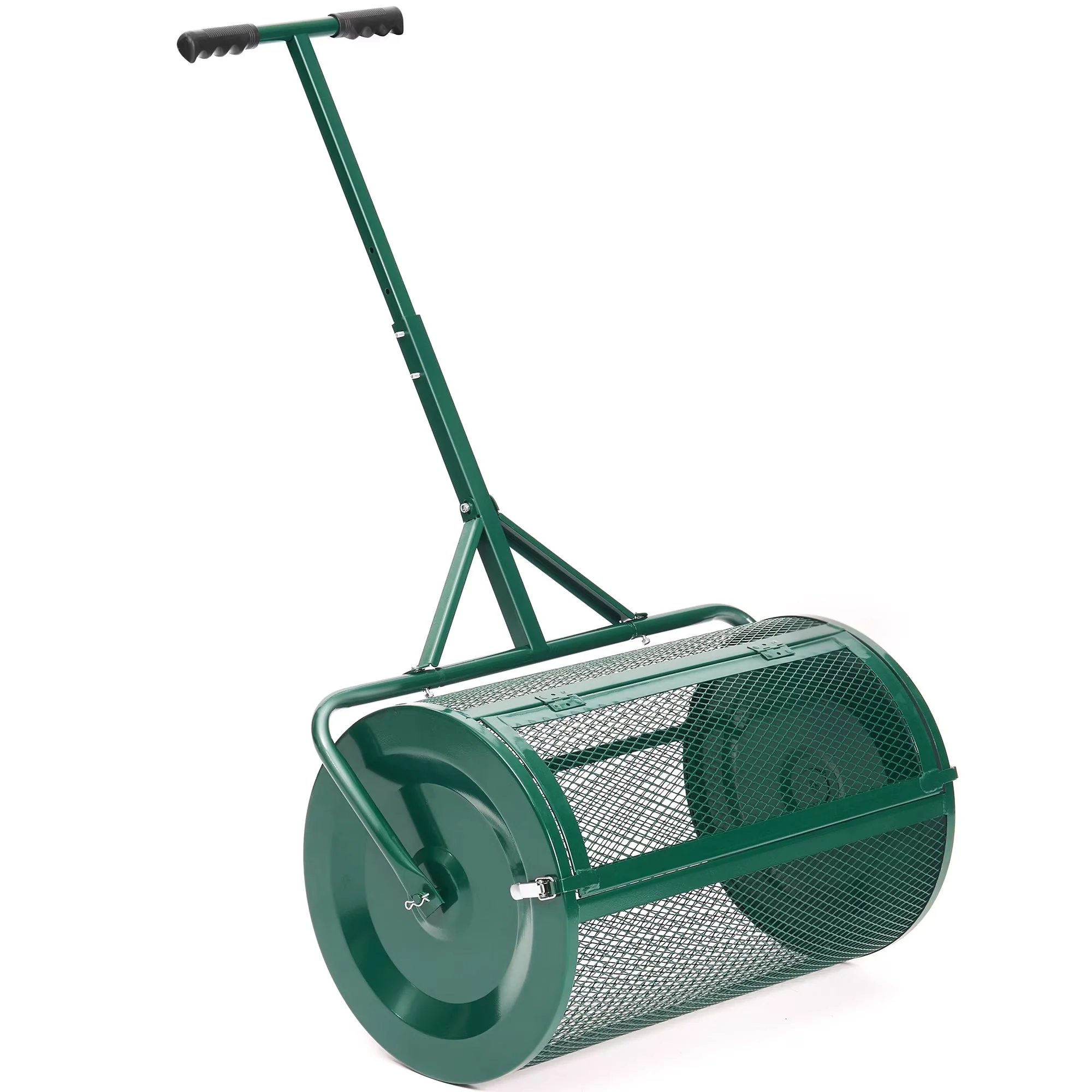 2026 NEW MUCHANT 24" Compost Spreader, Heavy-Duty Metal Mesh Spreader with Adjustable Handle for Lawn, Green