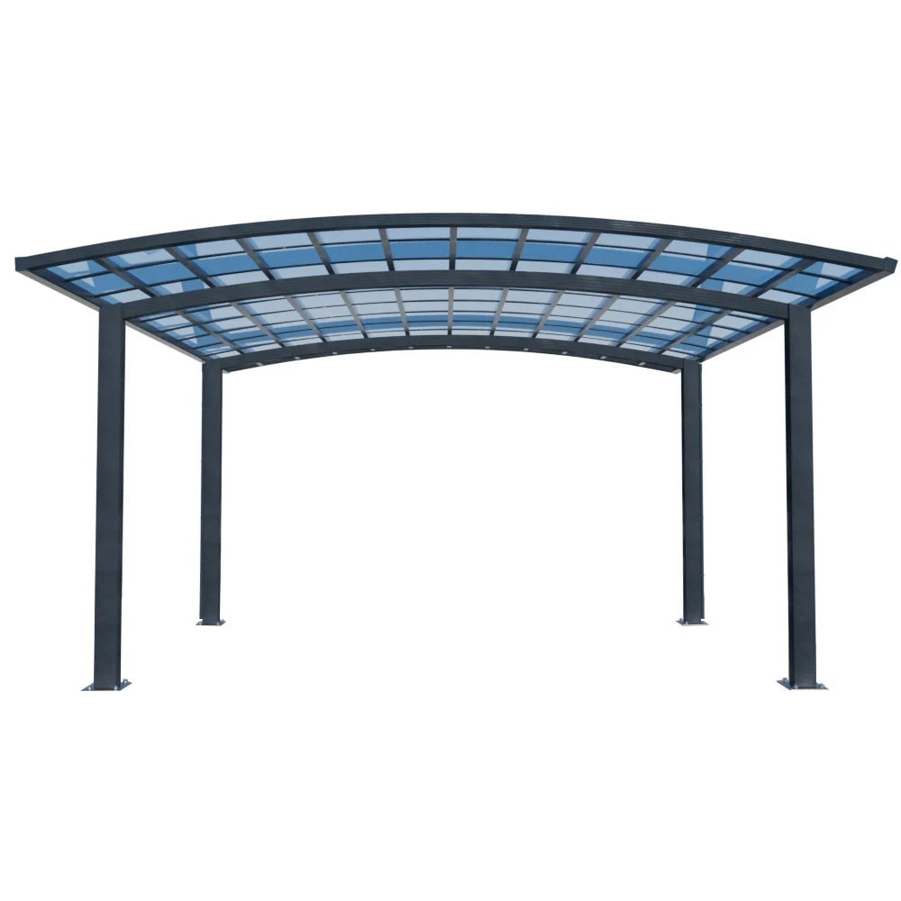 SHADE SHIELD Arched Double Carport 6.0m x 5.5m x 2.98m, Aluminium Alloy Frame, Polycarbonate Roof, Shelter for Car or Outdoor Living