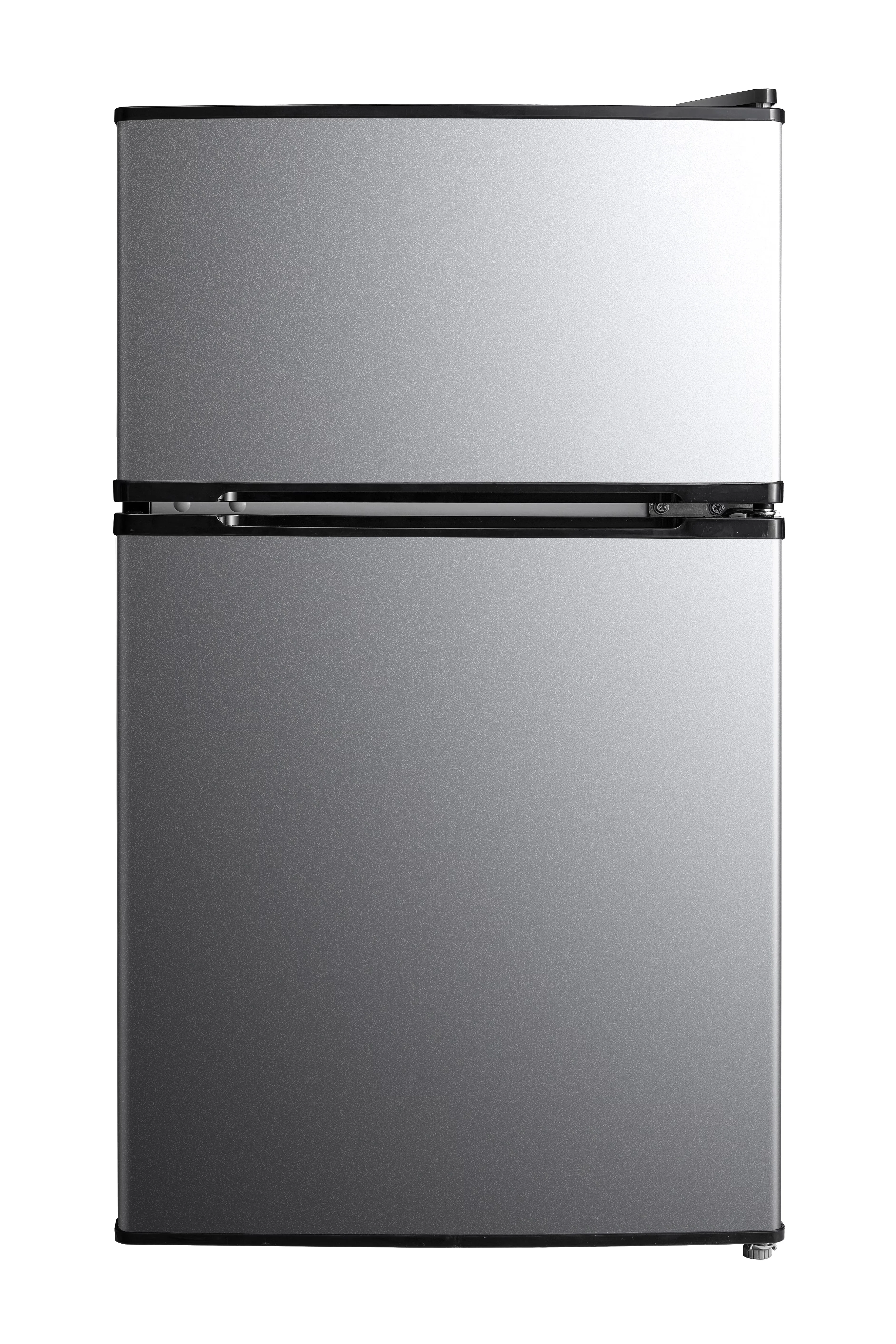 2026 NEW Mainstays 3.2 Cu. ft. 2-Door Refrigerator with Freezer, Stainless Steel Look