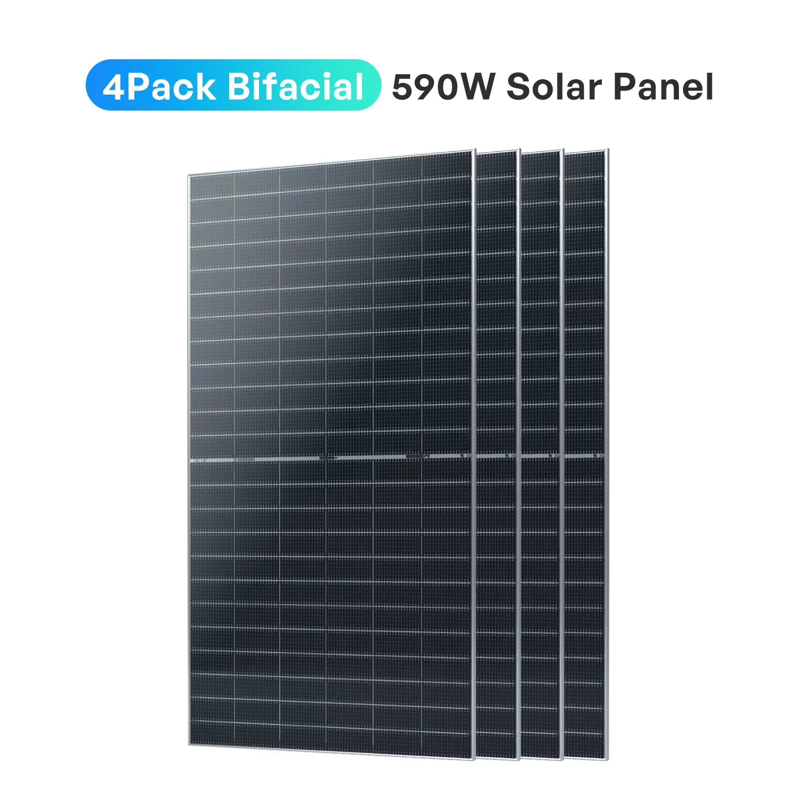 2026 NEW Renogy 4pcs 590 Watt Solar Panel, 12V/24V Bifacial N-Type Monocrystalline Solar Panel for Homes Roof RV Boat Camping