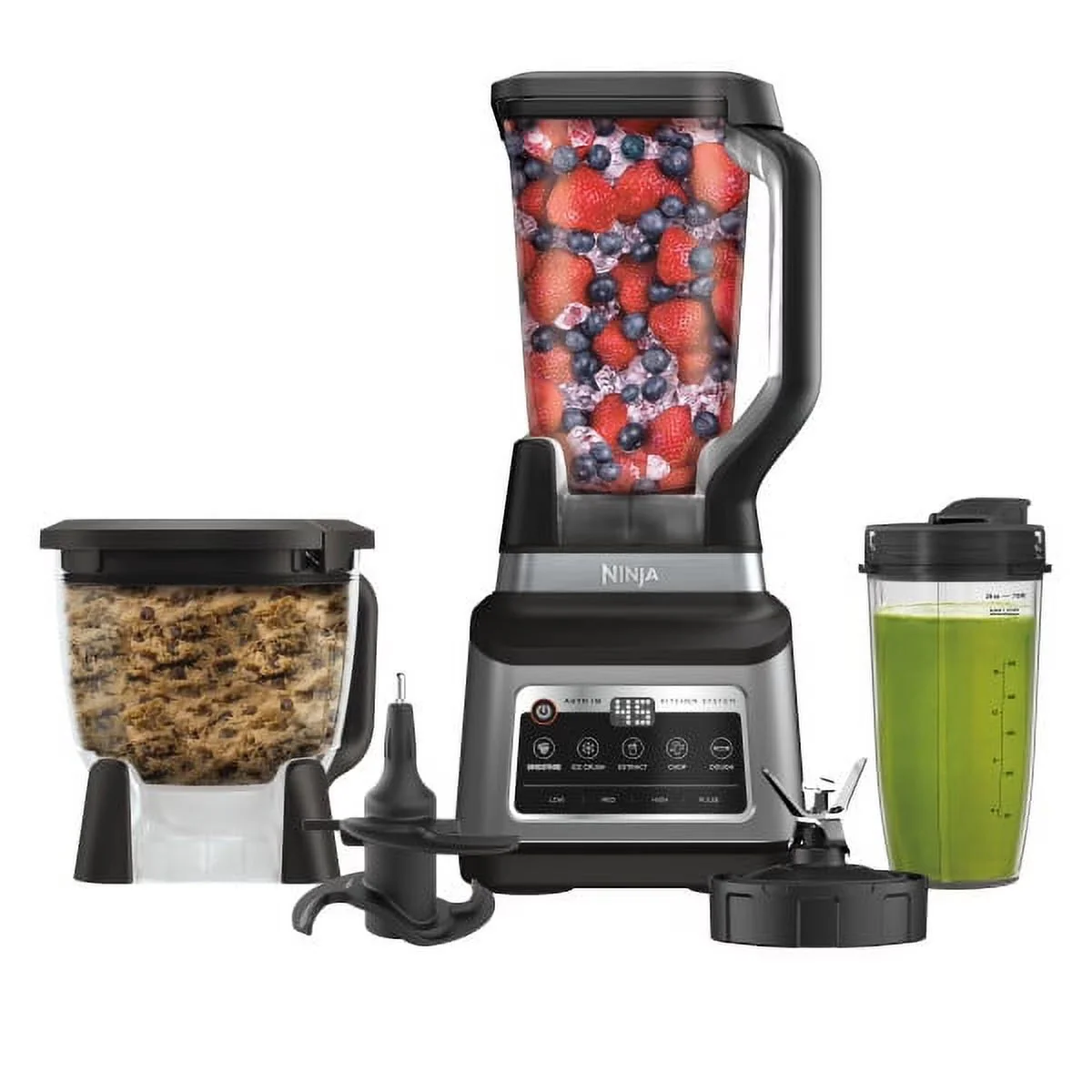 2026 NEW Ninja Professional Plus Kitchen System, 1400 Watts, 5 Presets for Smoothies, Chopping, Dough with Auto IQ, 72-oz.* Blender Pitcher, 64-oz. Processor Bowl, 24-oz. To-Go Cups, Black, BN800