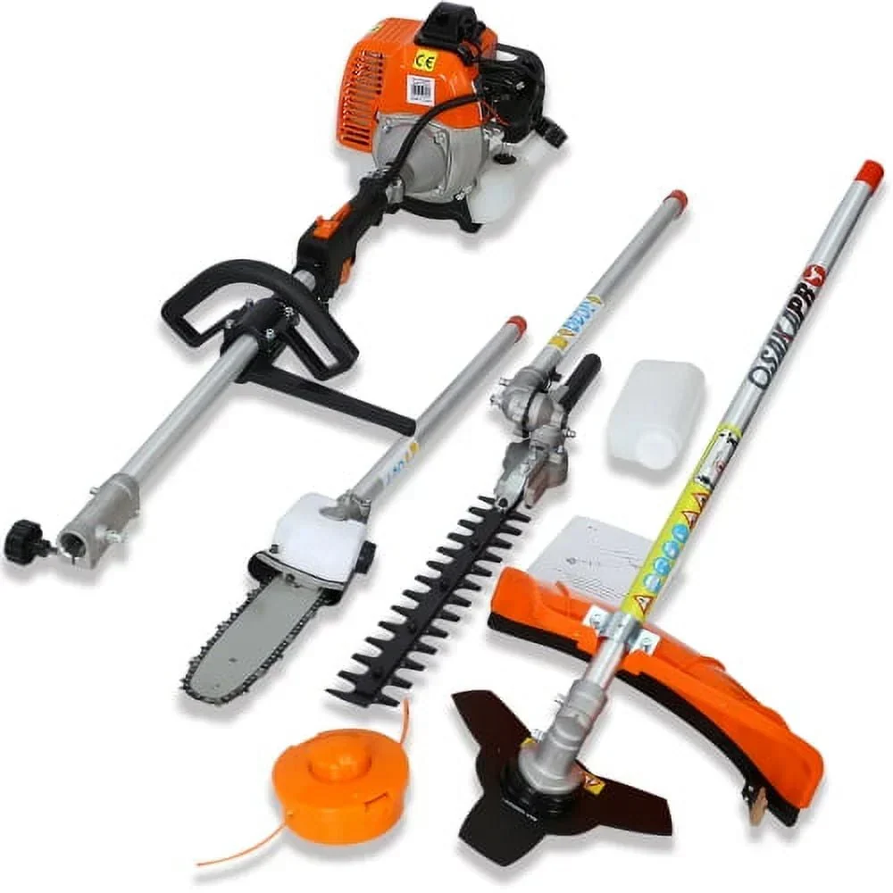2026 NEW Multi-Functional Trimming Tool, 52CC 2-Cycle Garden Tool System with Gas Pole Saw, Hedge Trimmer, Grass Trimmer, Brush Cutter EPA Compliant Garden Combo for Lawn Care