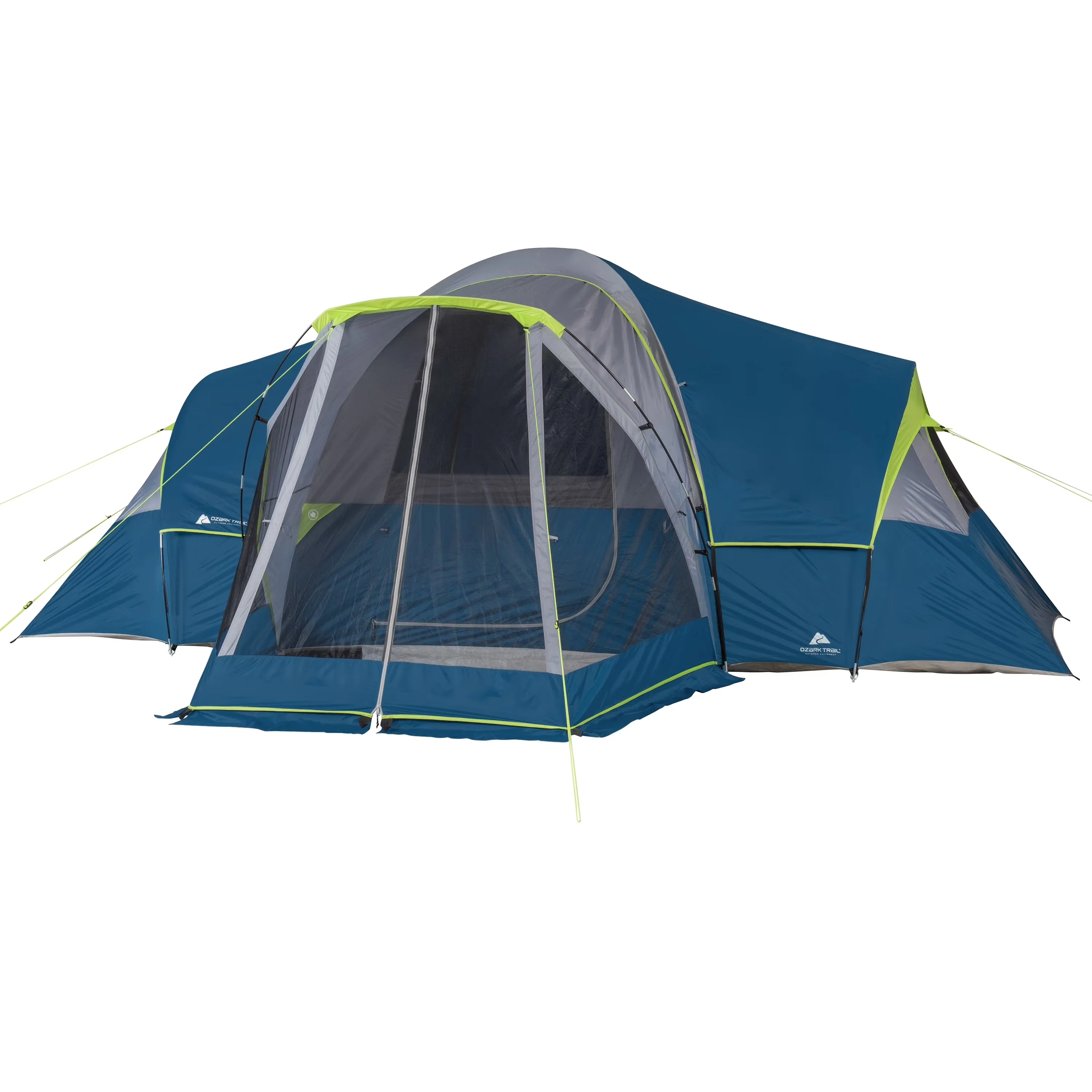 2026 NEW Ozark Trail 10-Person Dome Tent with Screen Porch – 3-Room Family Camping Tent with Weather Protection