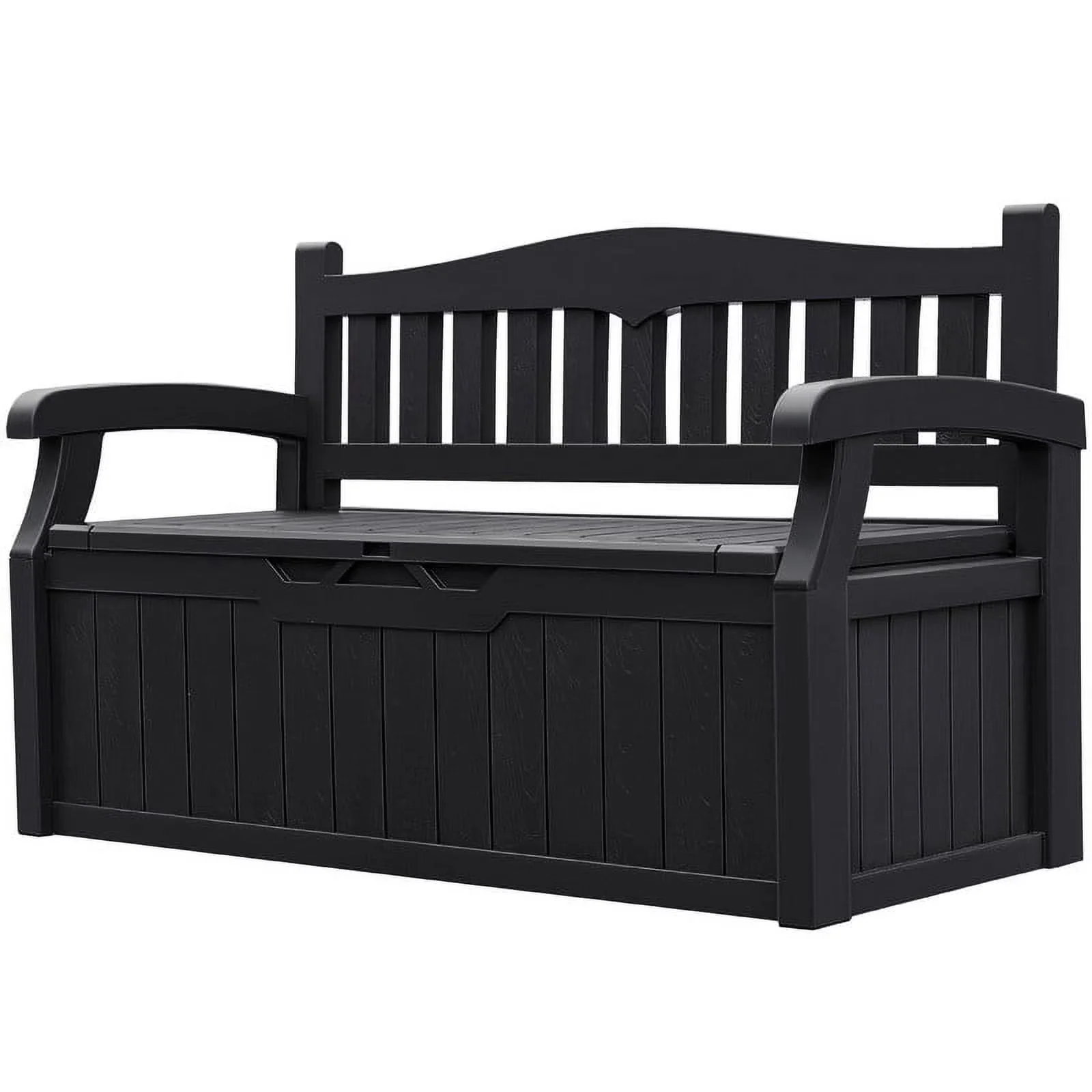 2026 NewHomall 80 Gallon Plastic Storage Bench Made Of Durable Weatherproof Resin And Deck-Box Organized Storage Compartment For Outdoor Patios And Lawns,Black