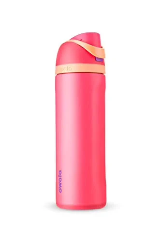 2026 NEW Owala FreeSip Water Bottle Stainless Steel, 24 Oz., Hyper Flamingo Pink