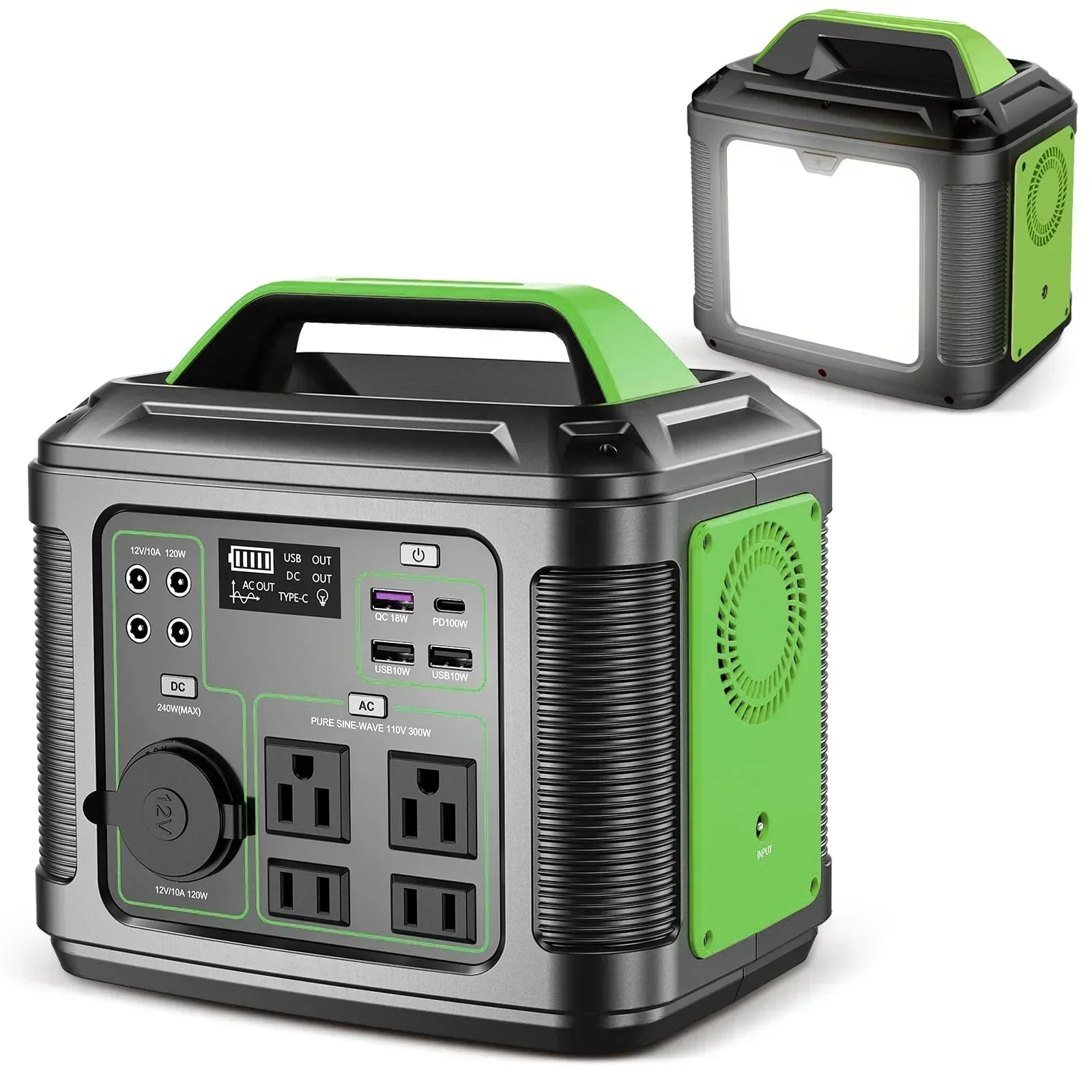 2026 NEW Portable Power Station 300W, iFanze 296Wh 80000mAh Outdoor Solar Generator for Outdoor Camping, Home Backup, RV Camping, Emergency, Power Outages