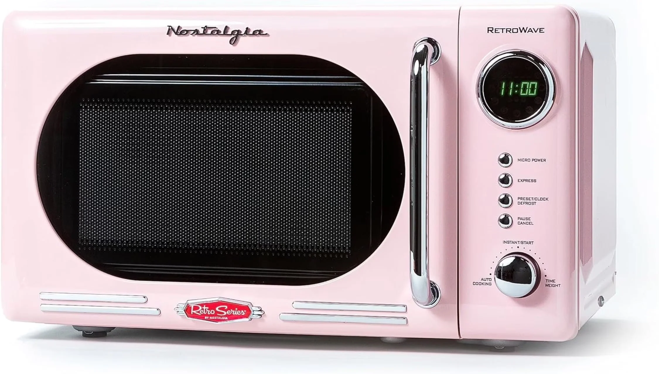 2026 NEW Nostalgia Retro Microwave for Countertop 0.7 cu ft Vintage Microwave, Pink