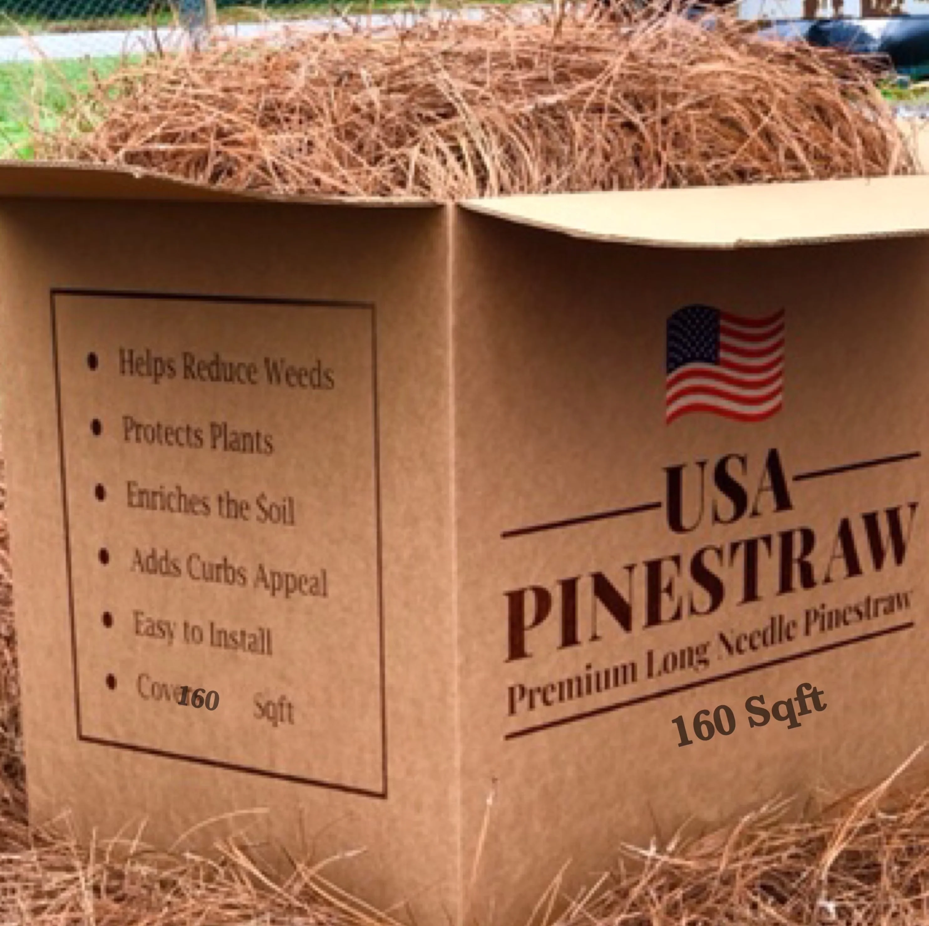 2026 NEW Premium Long Needle | Pine Straw Mulch | 160 Sqft