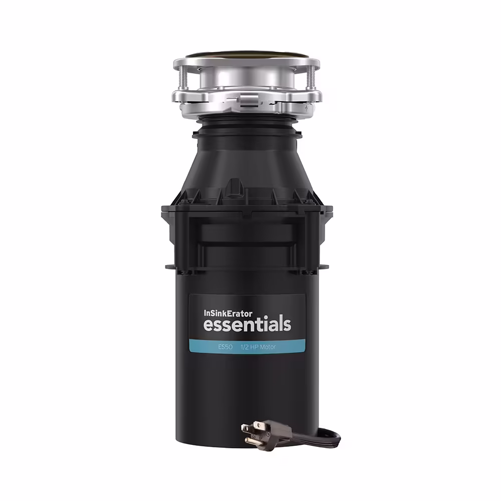 InSinkErator Essentials ES50 W/C 1/2 HP Continuous Feed Kitchen Garbage Disposal with Power Cord