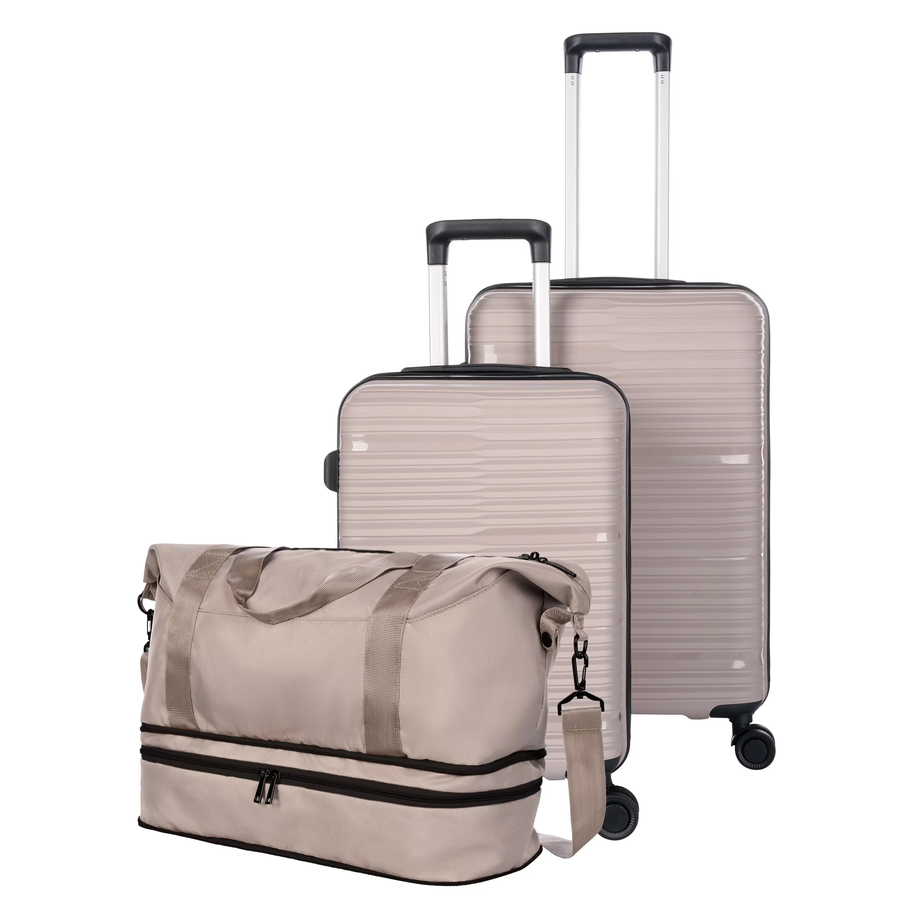 2026 NEW Protege 3-Piece Luggage Set, Taupe Splash, 20-inch Carry On, 25-inch Checked Suitcase & Weekender Duffel