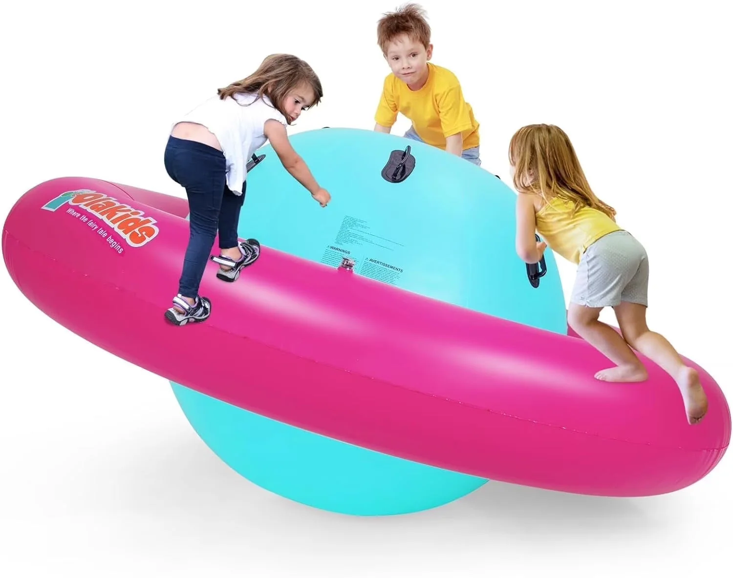 2026 NEW OLAKIDS 8FT Inflatable Dome Rocker Bouncer, Outdoor Kids Giant Roll and Play Seesaw Rocker with 6 Secure Handles, Max Weight 250 LBS, Toddlers Climbing Toy Backyard Play Center Equipment