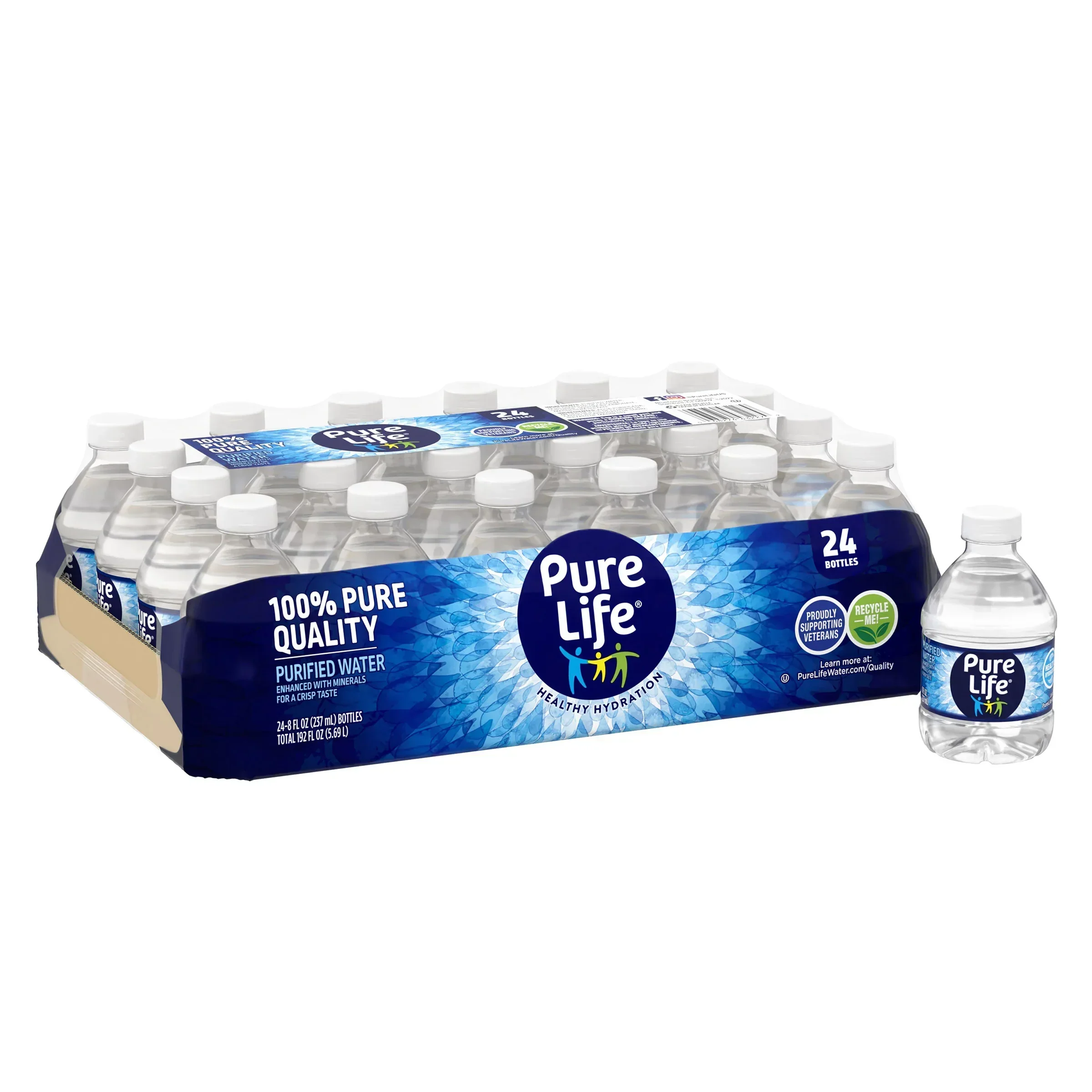 2026 NEW Pure Life Purified Water, 8 fl oz, 24-count