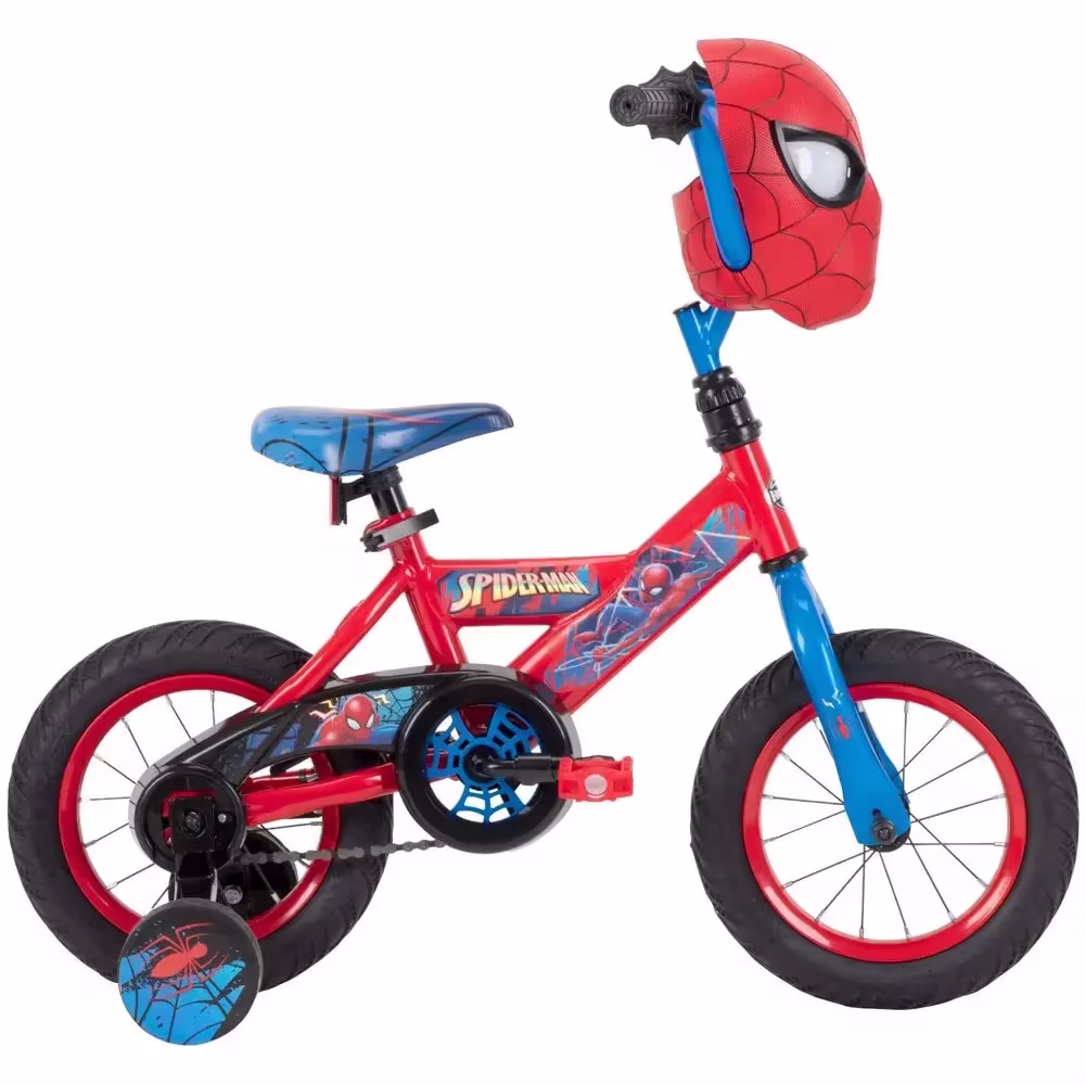 Huffy Marvel Spider-Man 12 Boys Bike with Training Wheels, Easy Assembly, Ages 3-5