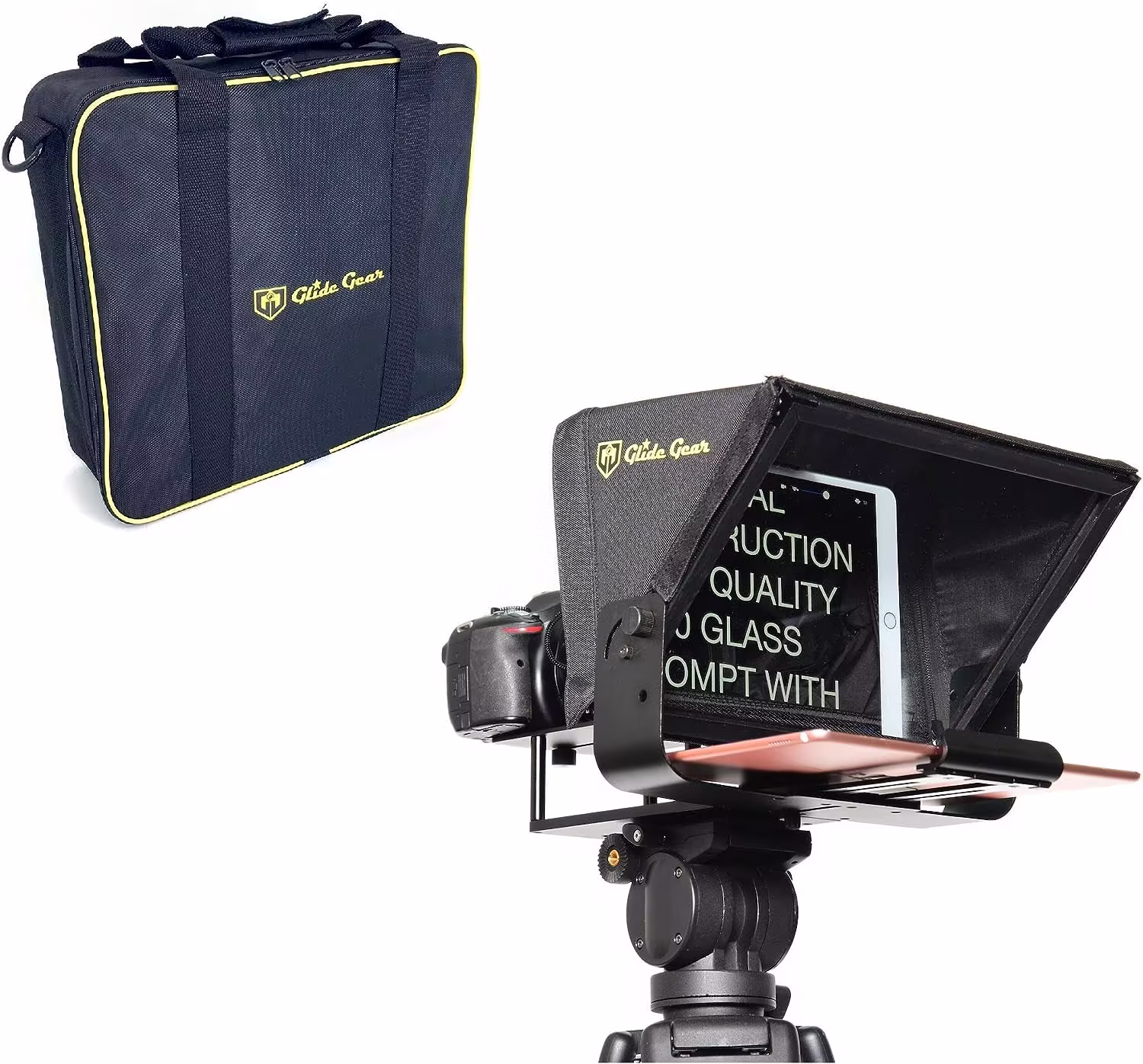 Glide Gear TMP100 Adjustable Teleprompter Beam Splitter 70/30 Glass w/ Carry Case