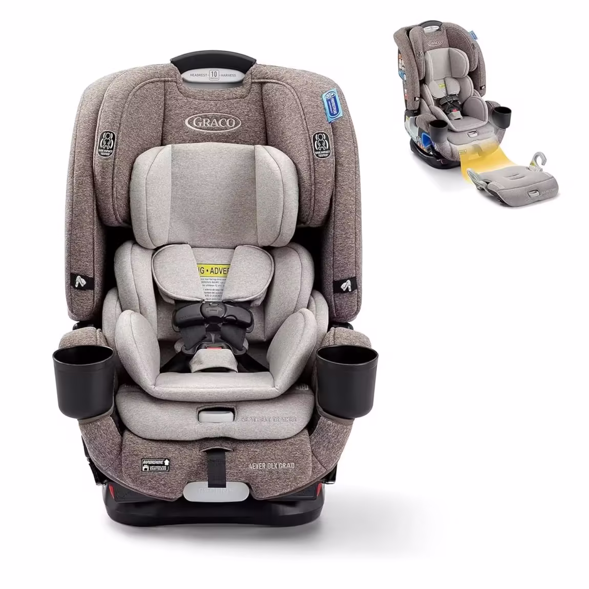 4Ever DLX 4-in-1 Child Car Seat, Charlie | Car seat for babies and toddlers, 10 years of use | Rear-facing, forward-facing and booster seat | Safe, comfortable and practical