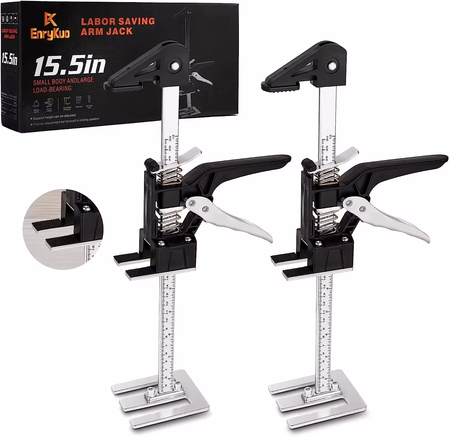 Labor Saving Arm Jack 2 Pack, 15.5 Inch Multifunctional Furniture Lifter Jacks